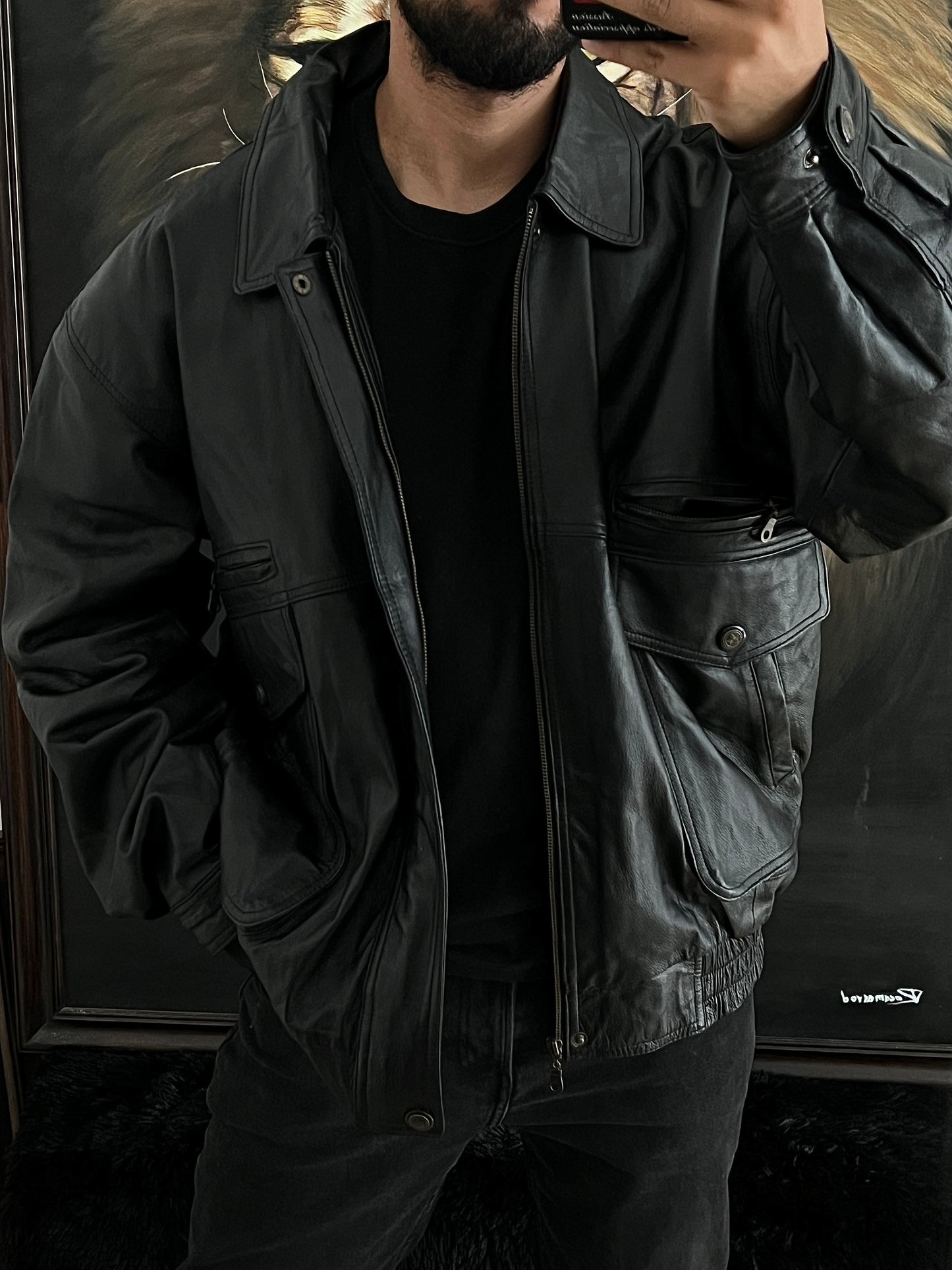 Bomber Jacket 100% Leather (2XL)