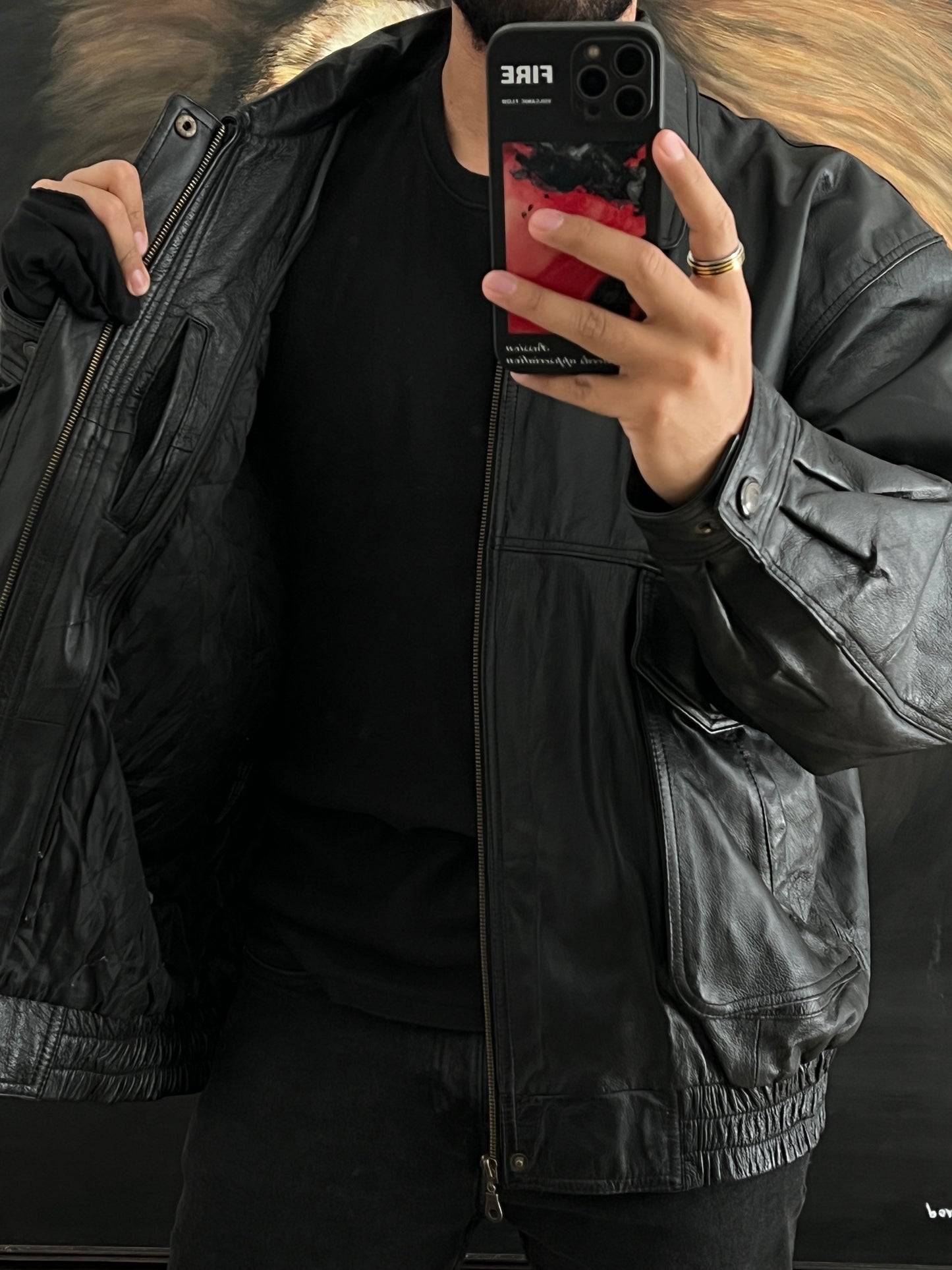 Bomber Jacket 100% Leather (2XL)