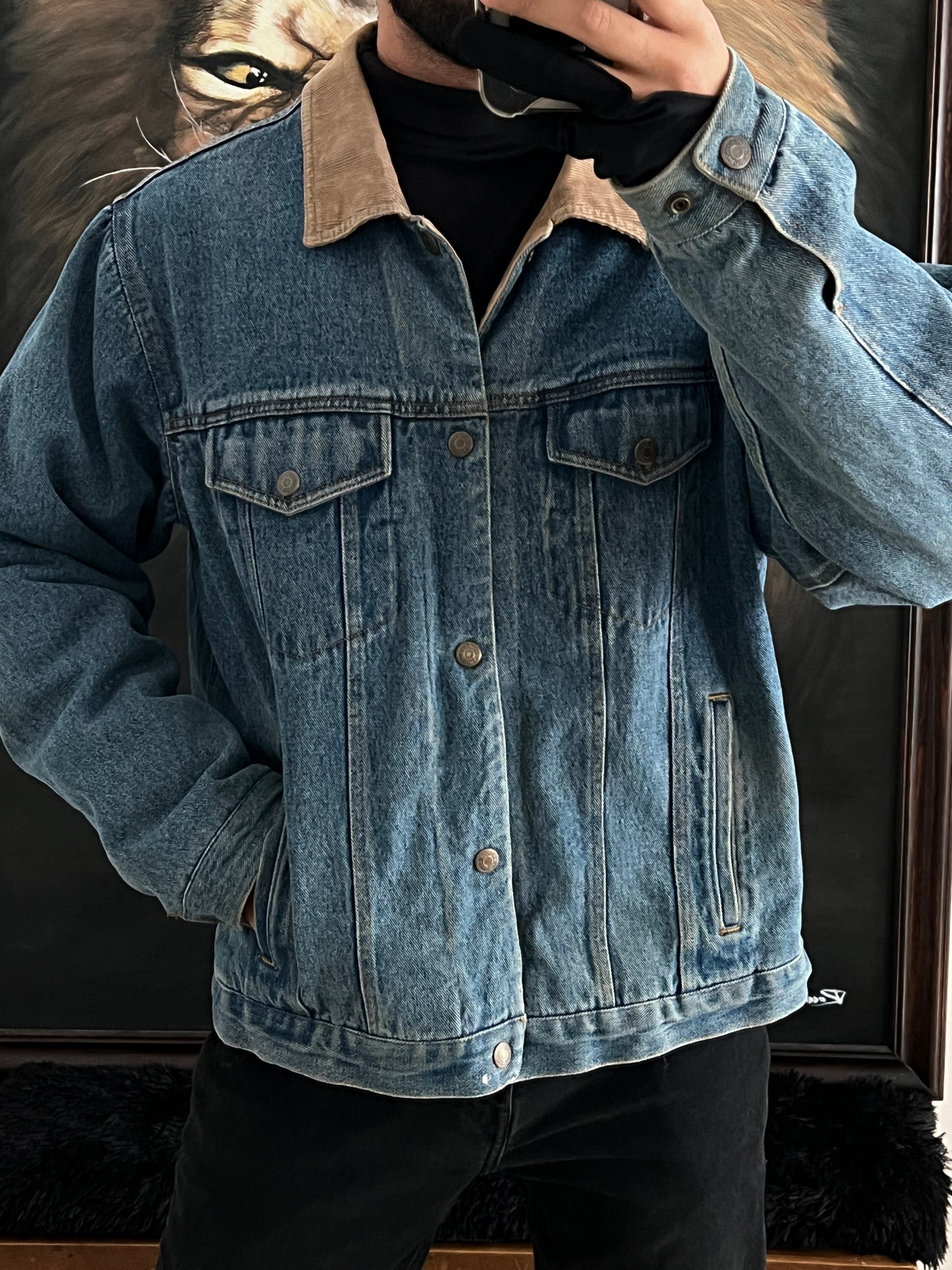 Vintage denim work jacket (L)