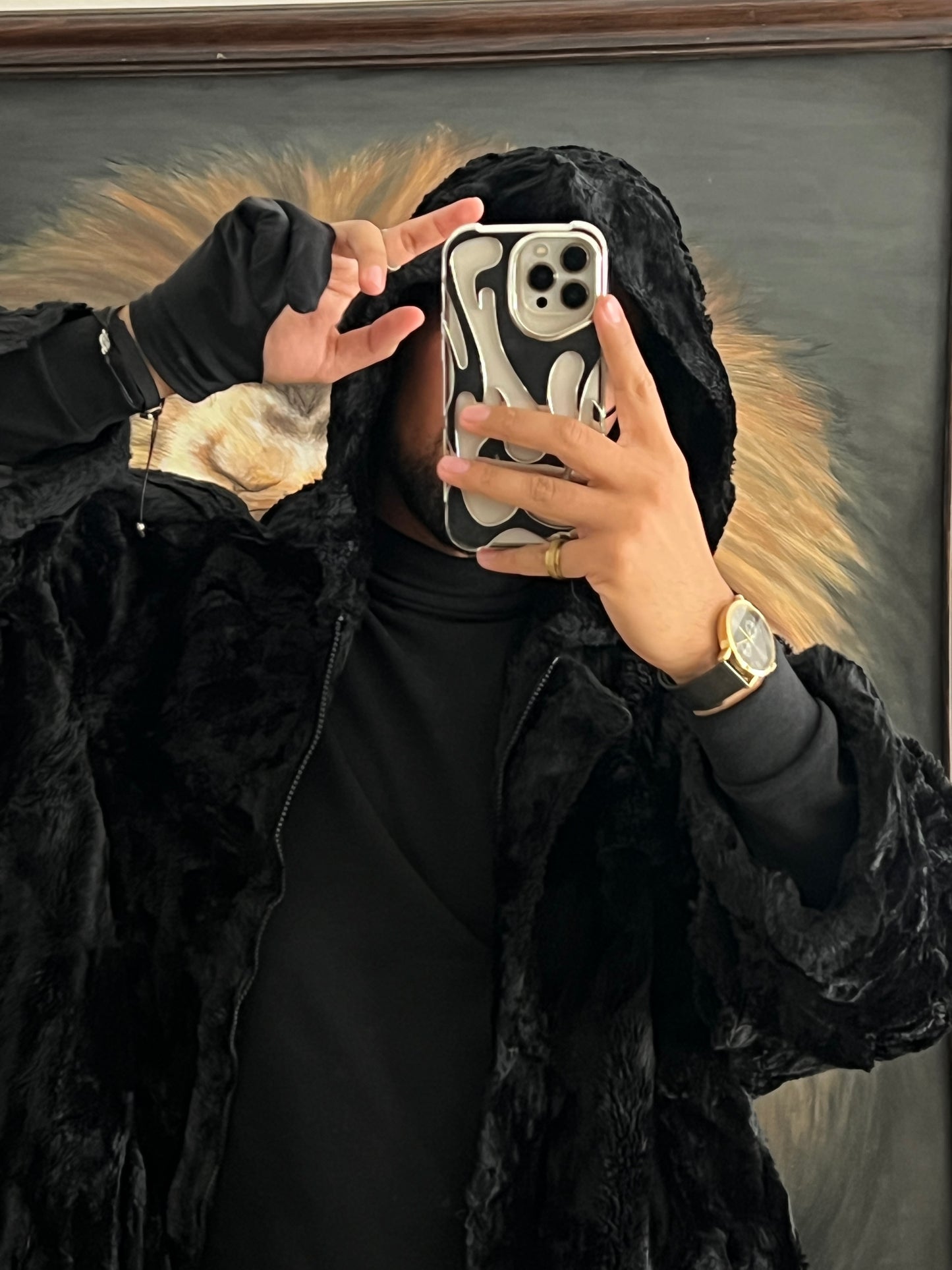 Abrigo Faux fur de lujo (M)