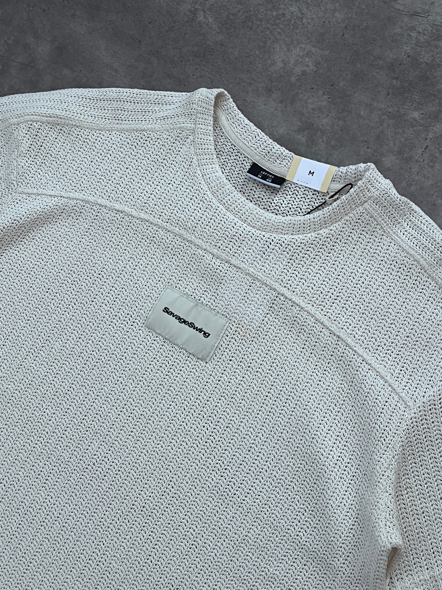 KNIT LEFTIES CREAM BOXY FIT (M)