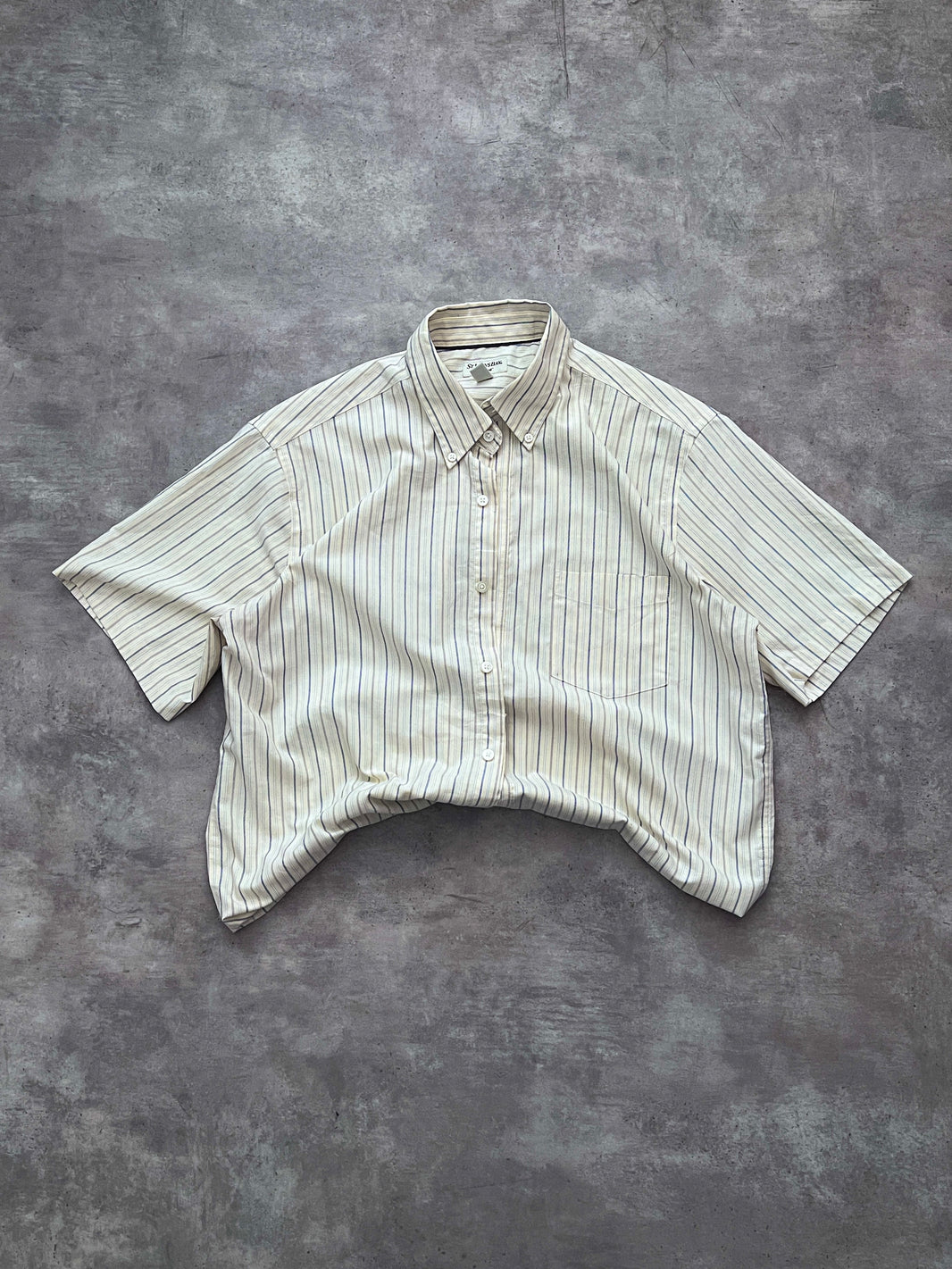 STRIPED SHORTSLEEVE SHIRT CROPPED (M)