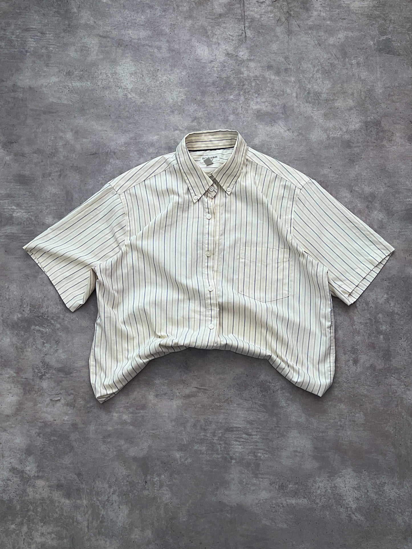 STRIPED SHORTSLEEVE SHIRT CROPPED (M)