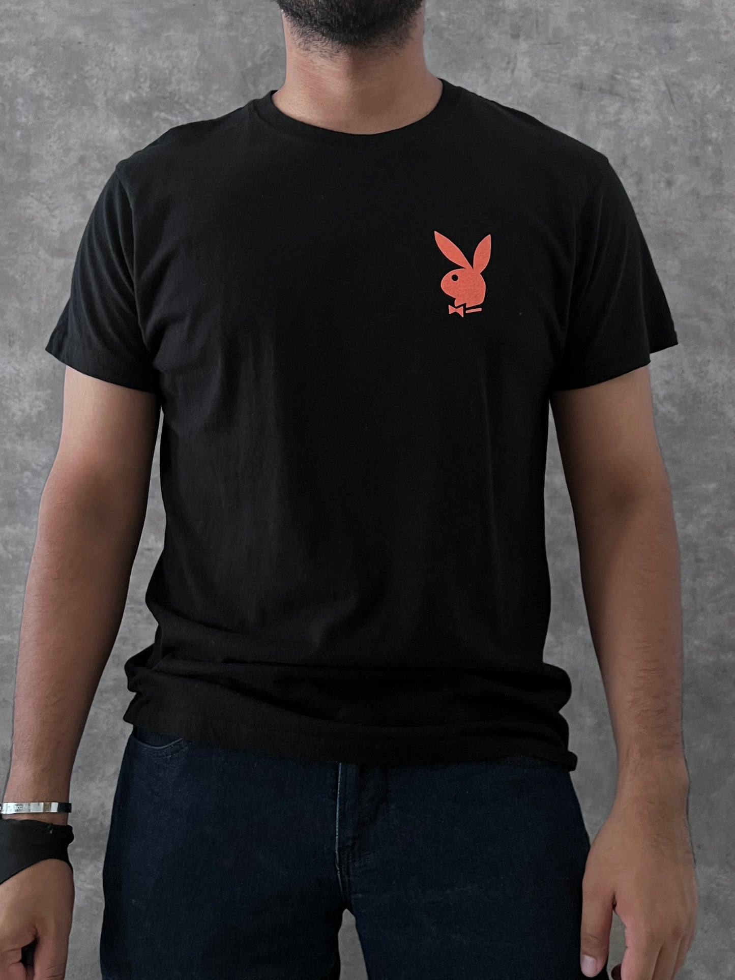 PLAYERA PLAYBOY BLACK SLIM FIT (L)