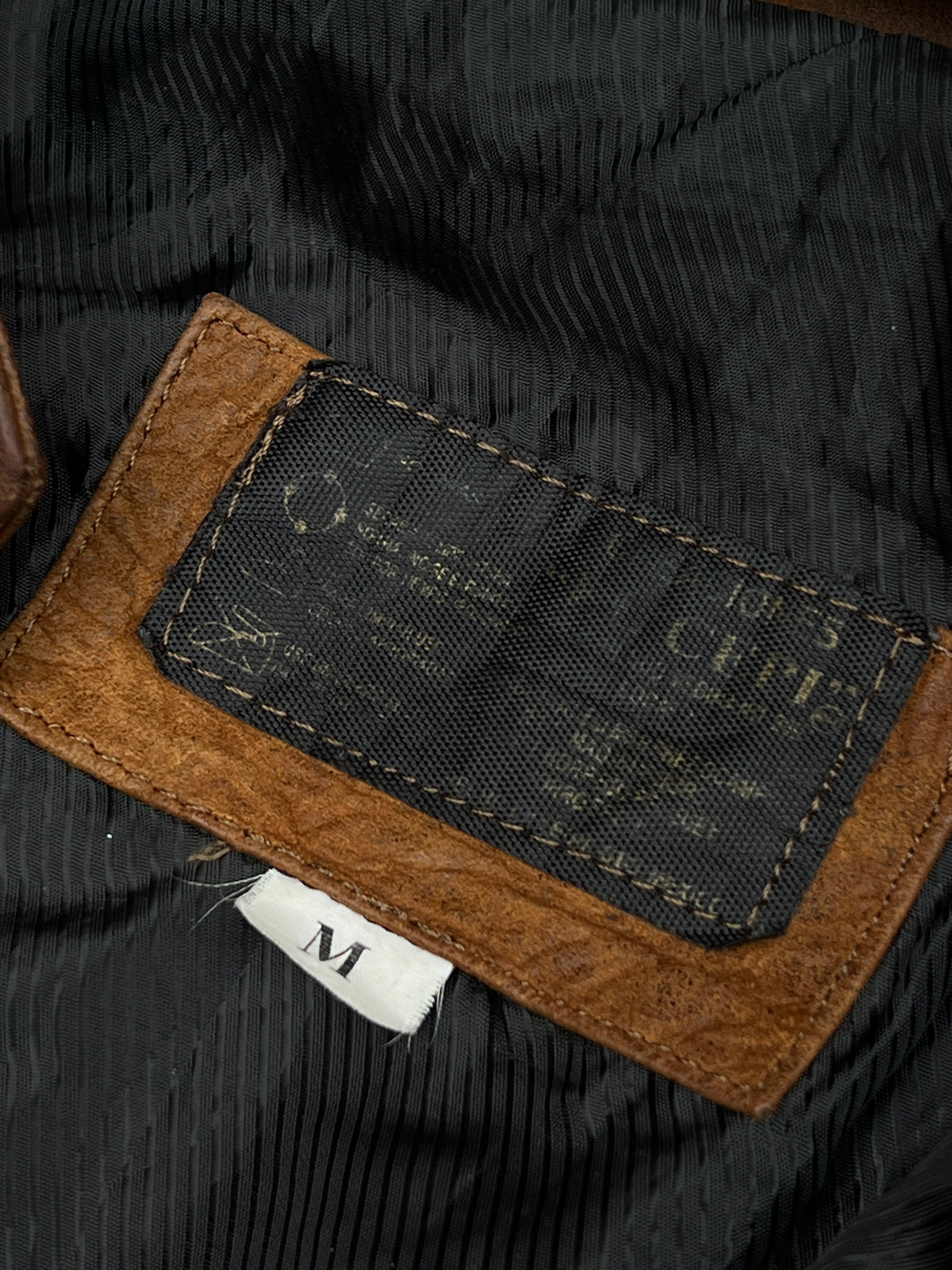 Biker Brown Leather Jacket (M)
