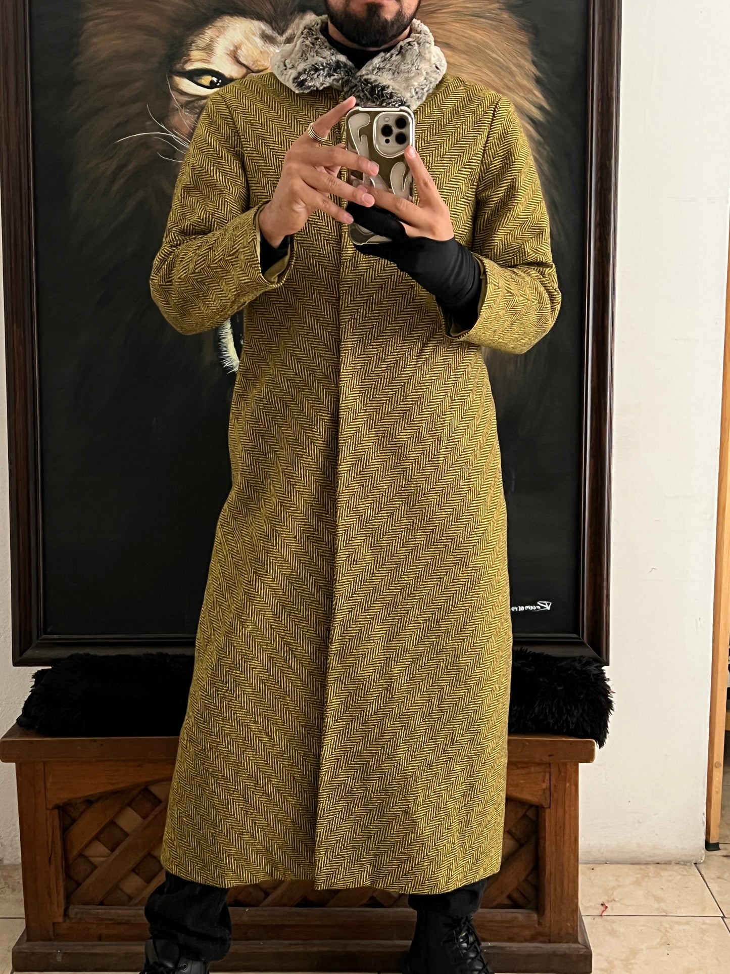 Green luxe coat (S)