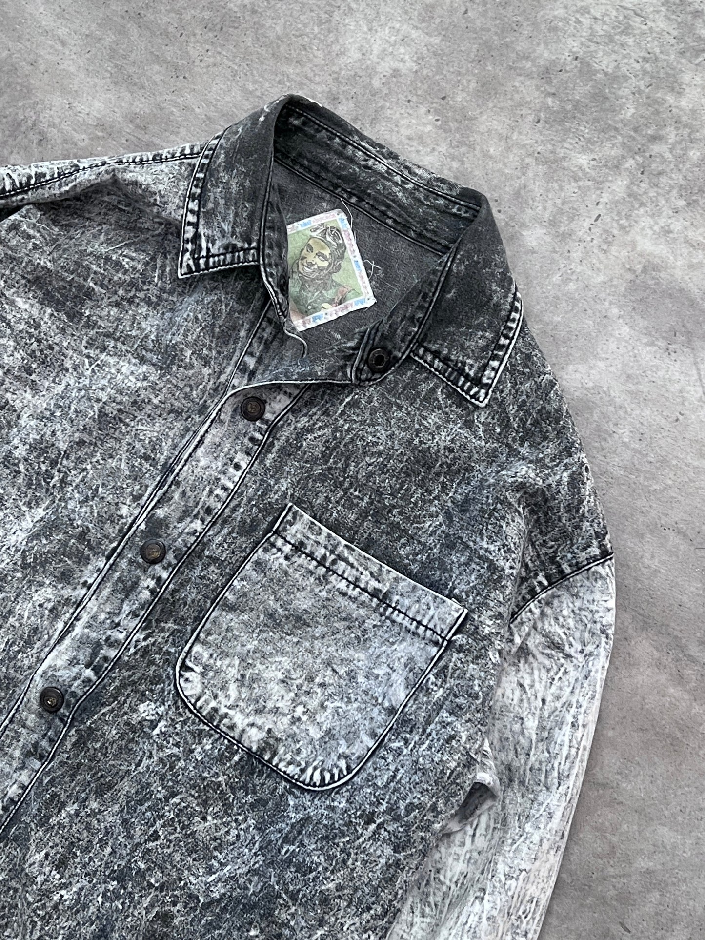 CAMISA ACID WASH GREY (M)