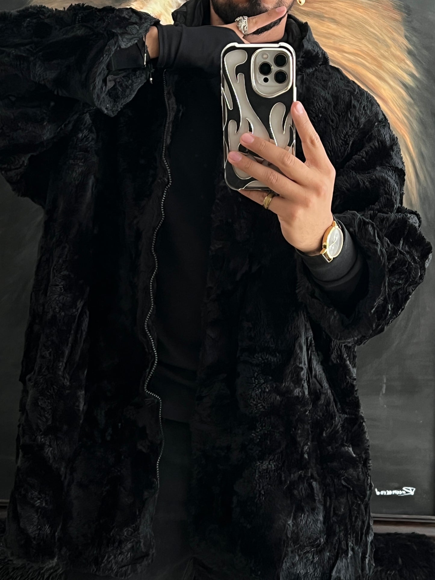 Abrigo Faux fur de lujo (M)
