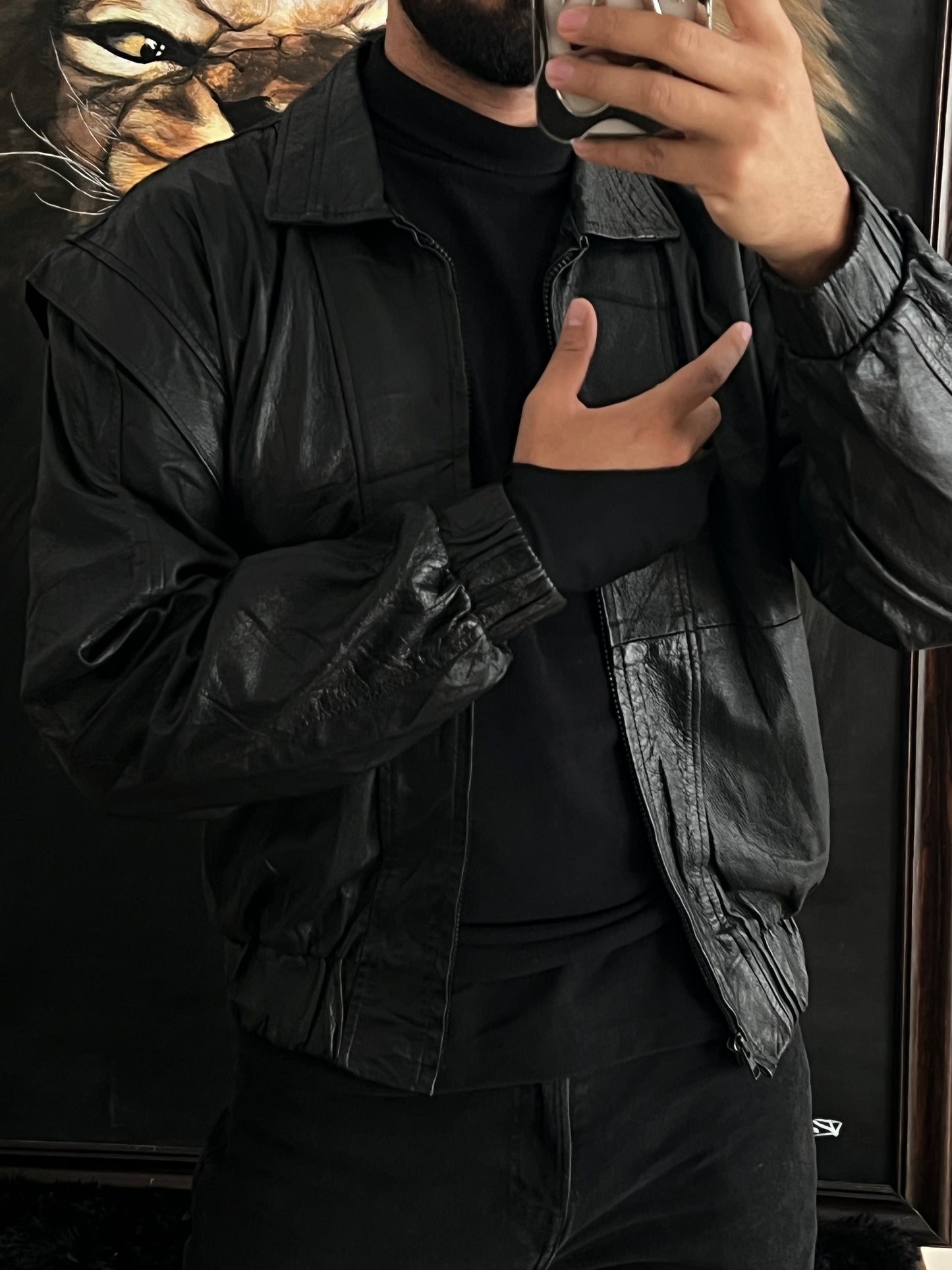 Bomber jacket 100% piel (M)