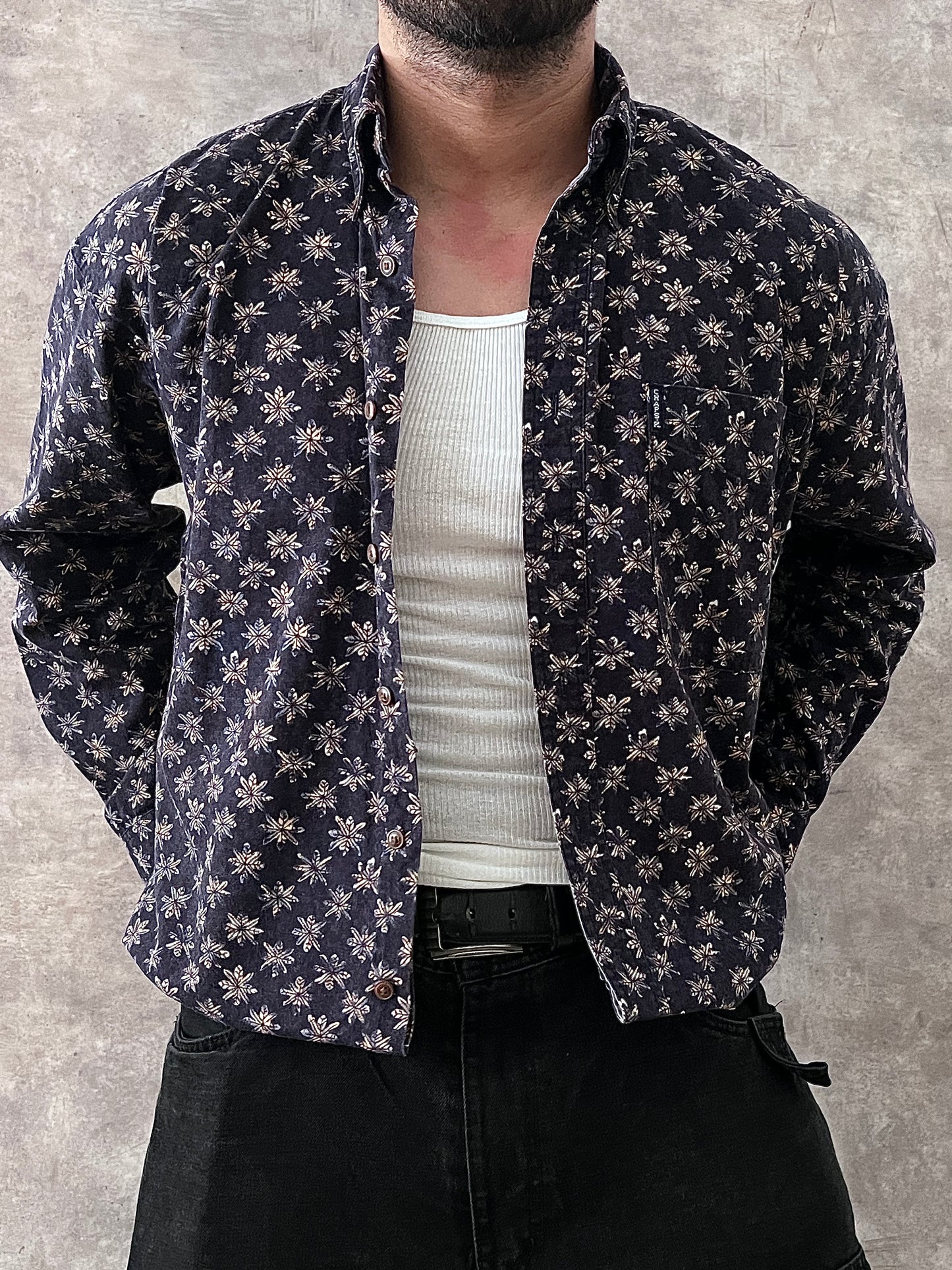 CHAPS RALPH LAUREN PATTERN SHIRT CROPPED (M)