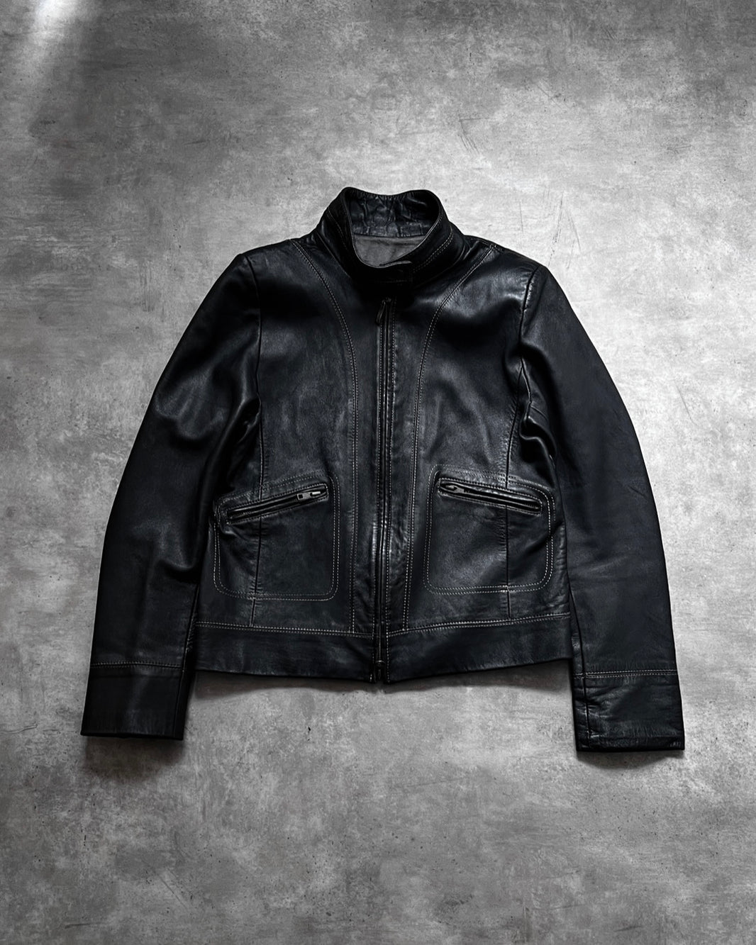 Michel Domit Black Leather Jacket (S)