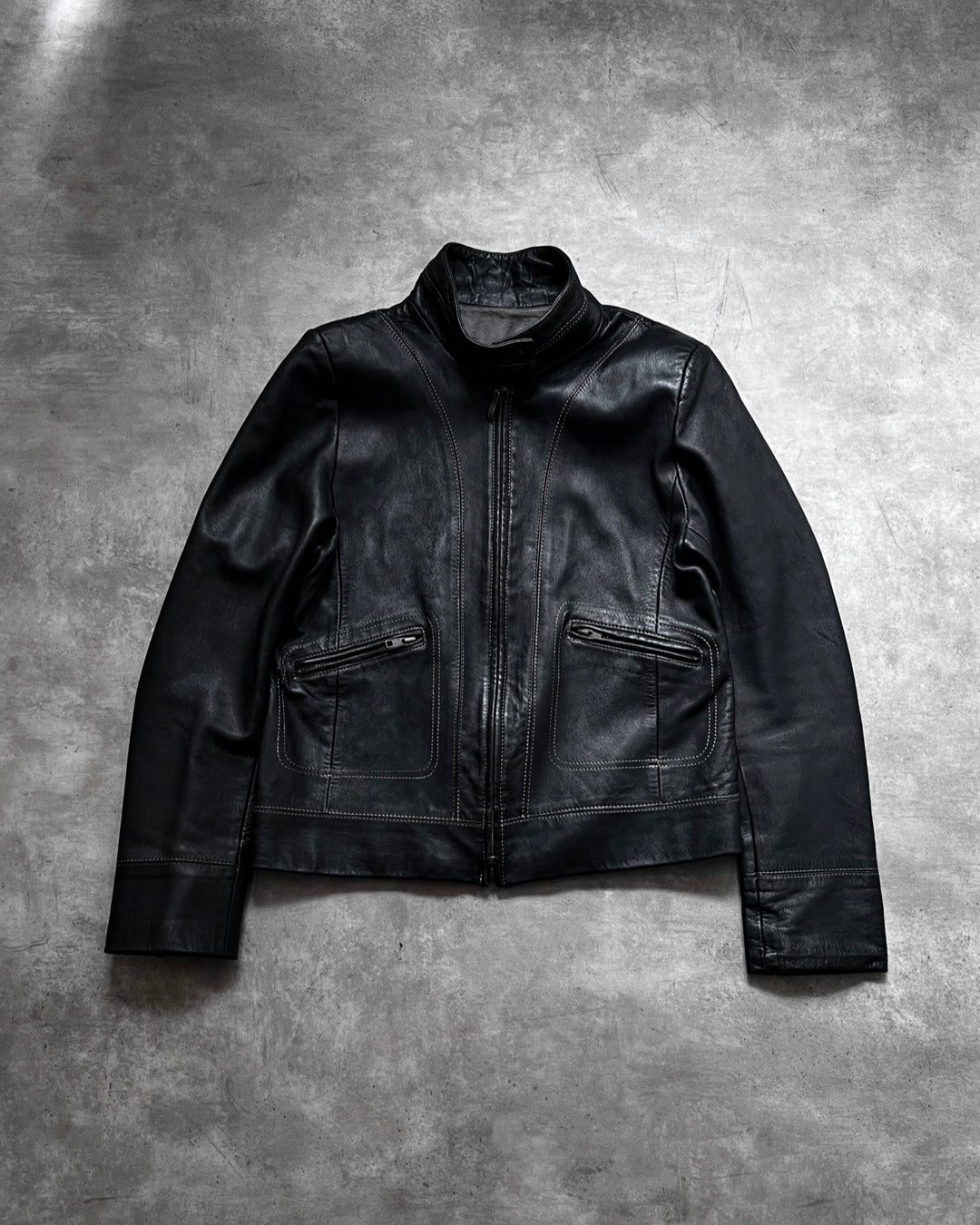 Michel Domit Black Leather Jacket (S)