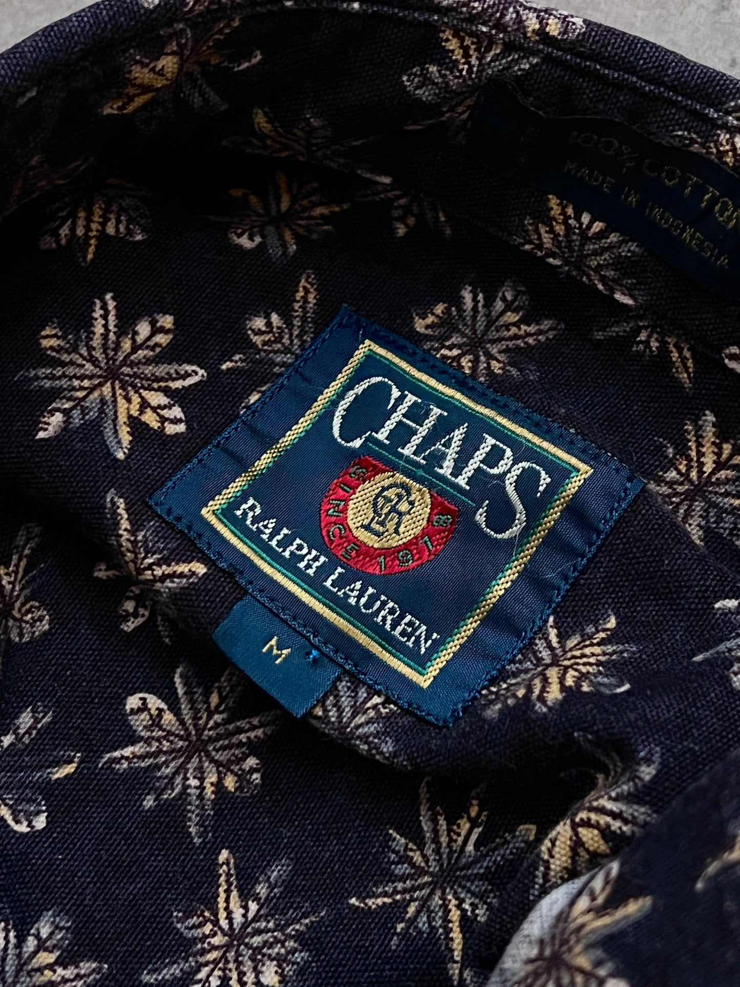 CHAPS RALPH LAUREN PATTERN SHIRT CROPPED (M)