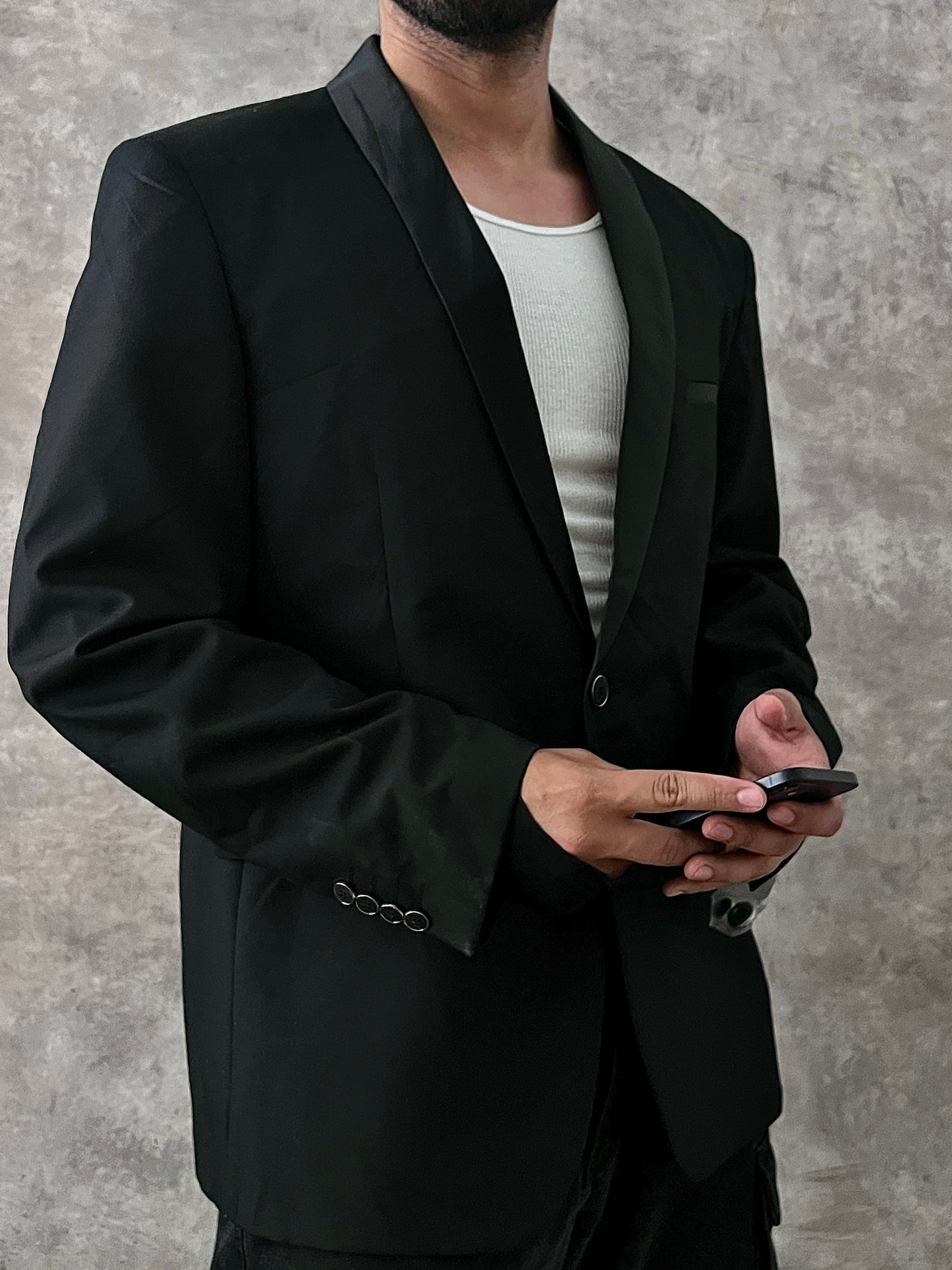 BLACK SHAWL BLAZER (XL)