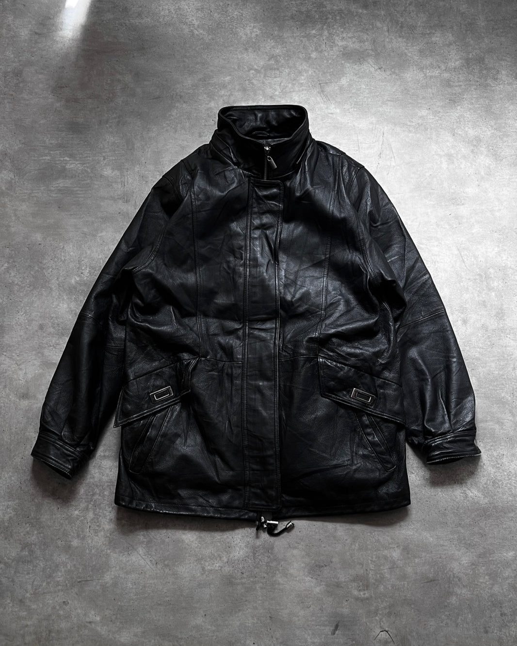Black Leather Gabardine (M)