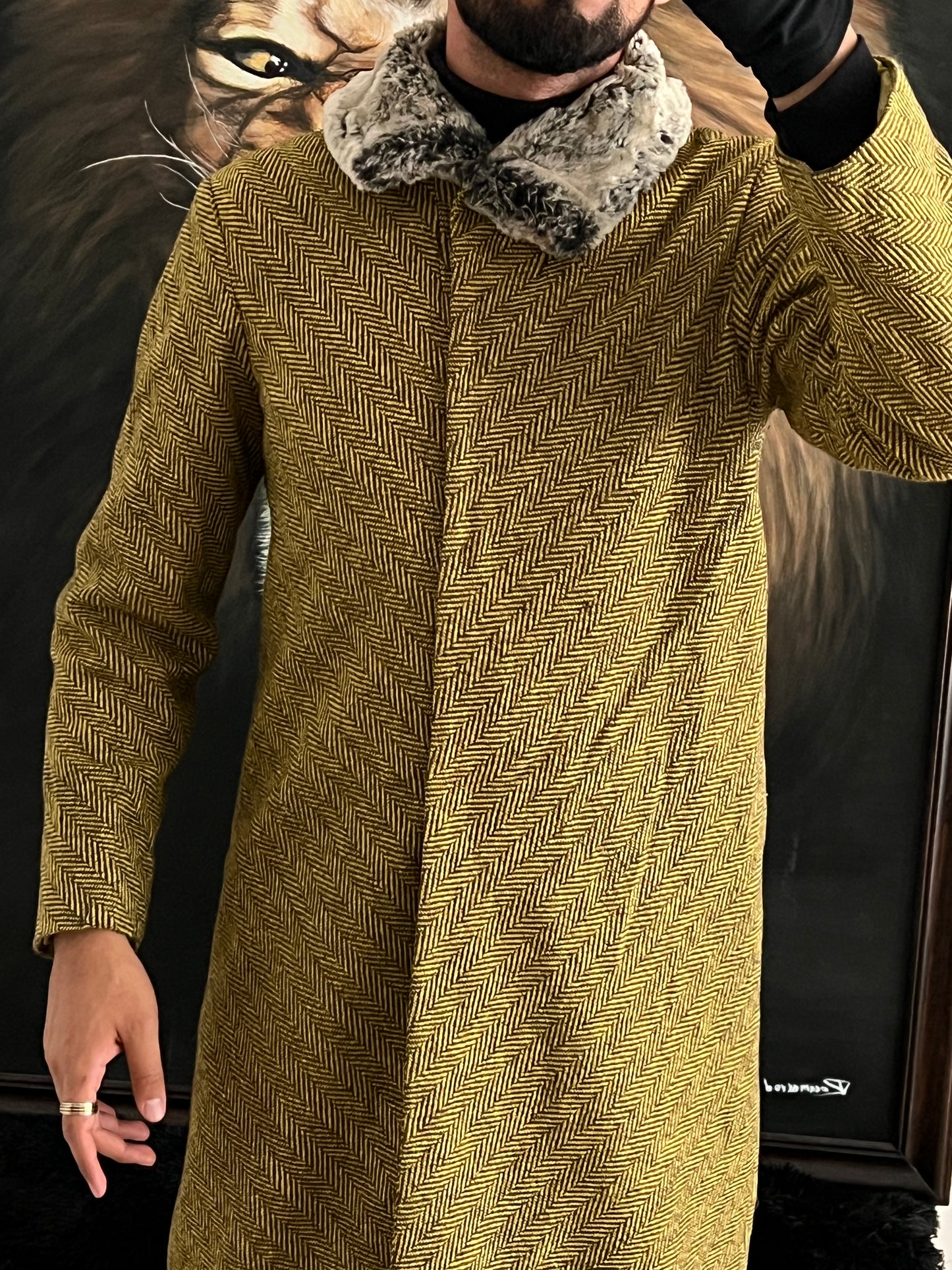 Green luxe coat (S)