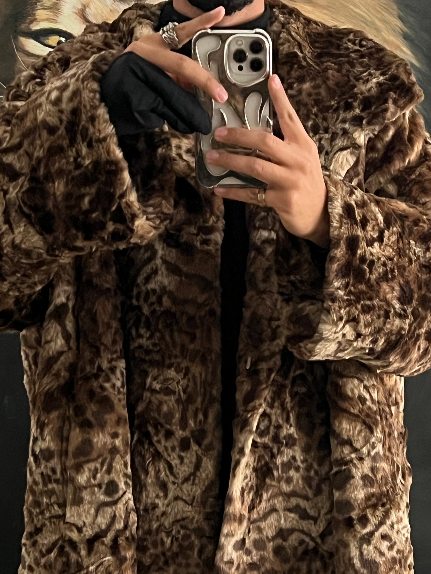 Faux fur de leopardo / lujoso (3XL)