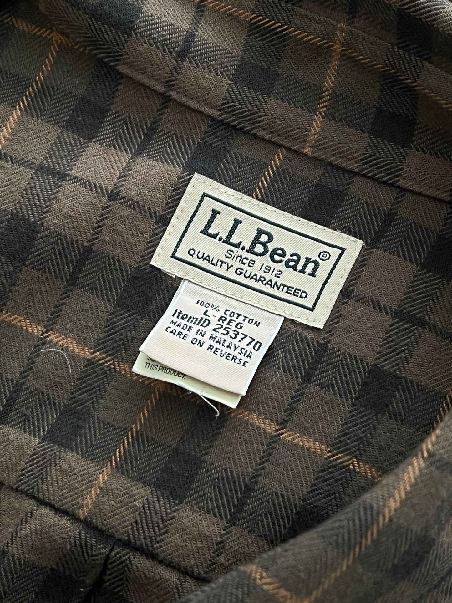L.L. BEAN WESTERN PLAID SHIRT (L)