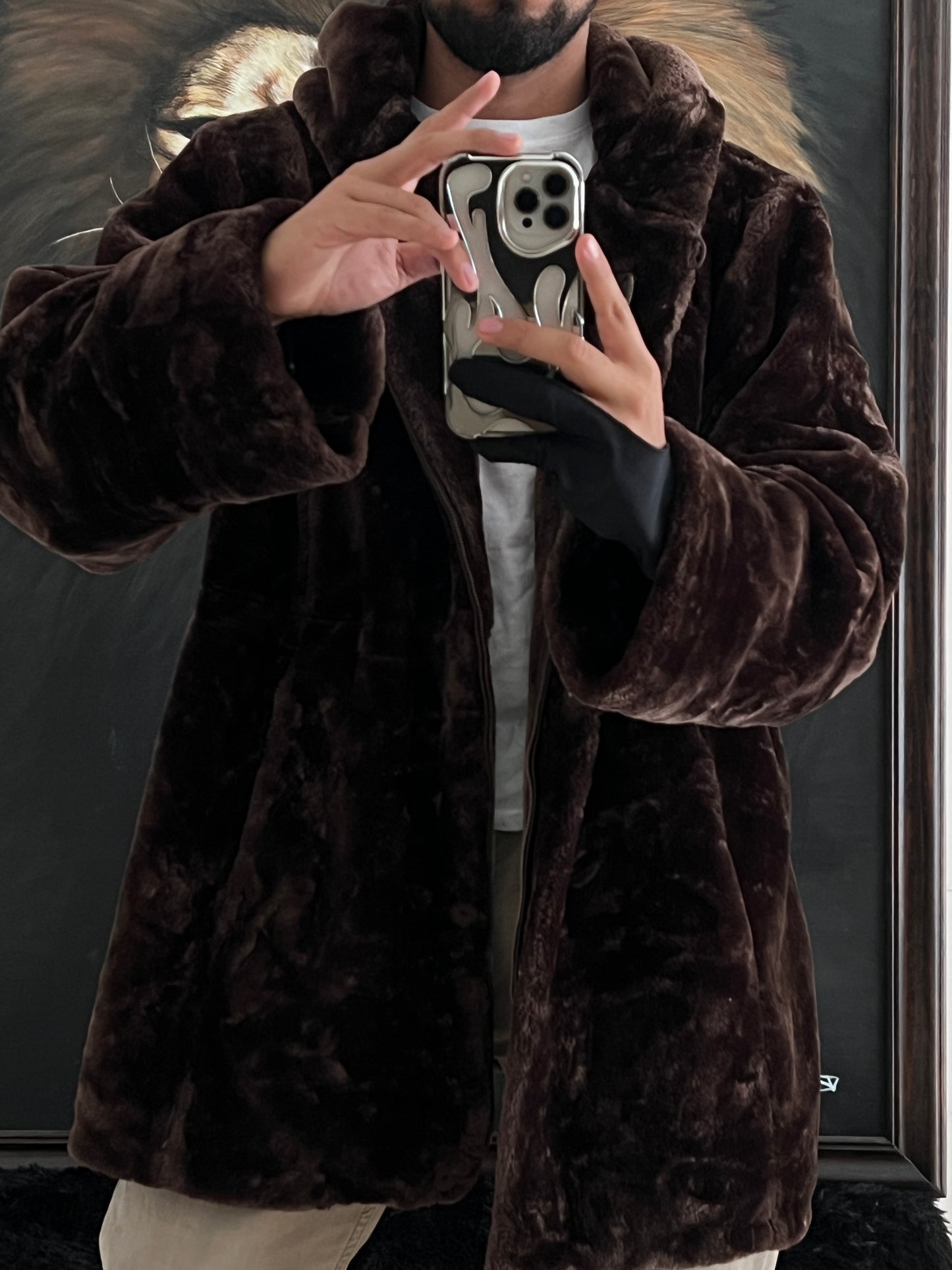 Abrigo de lujo Faux Fur (2XL)