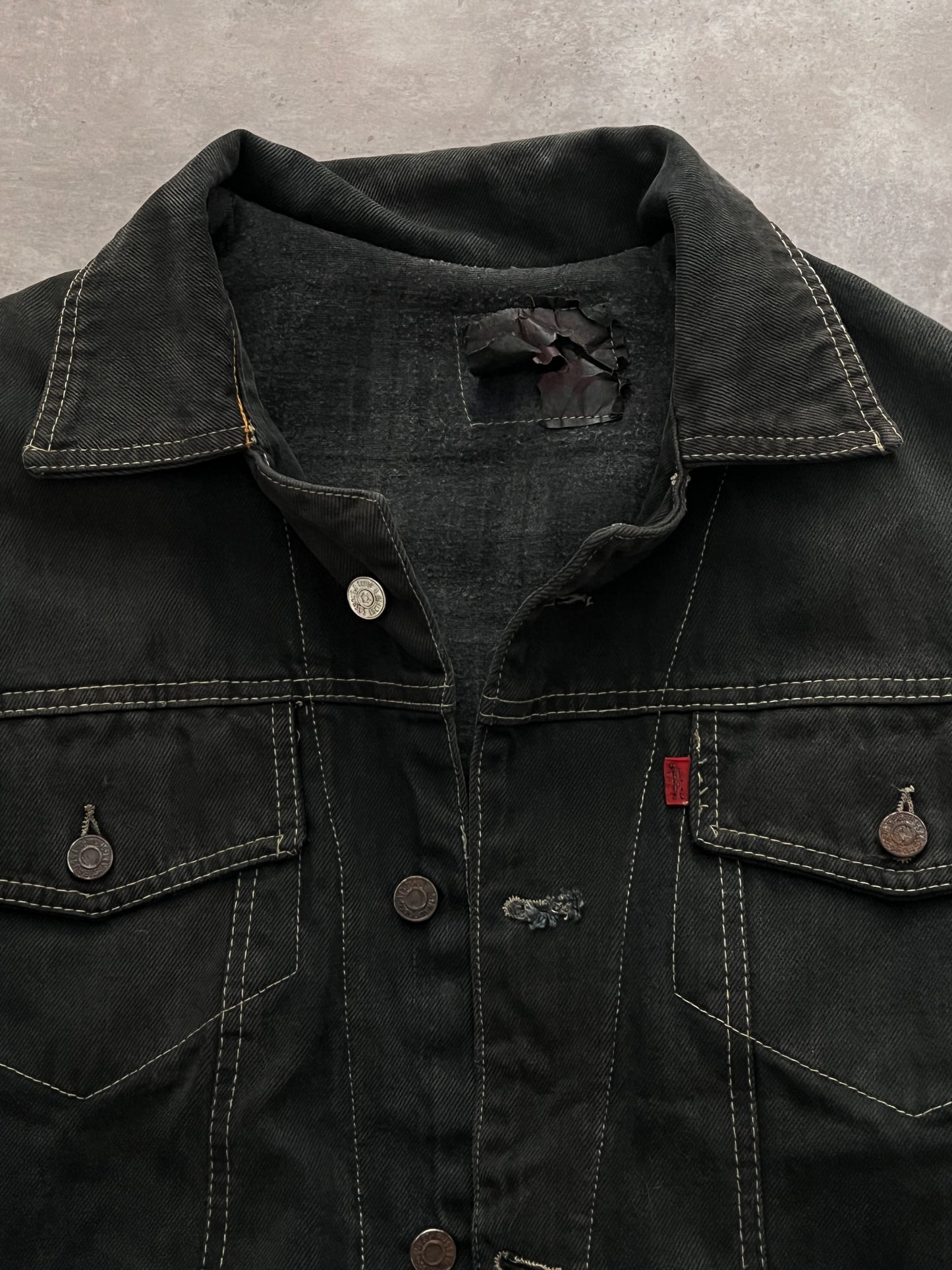 VINTAGE BLACK DENIM JACKET LEVI'S (L)