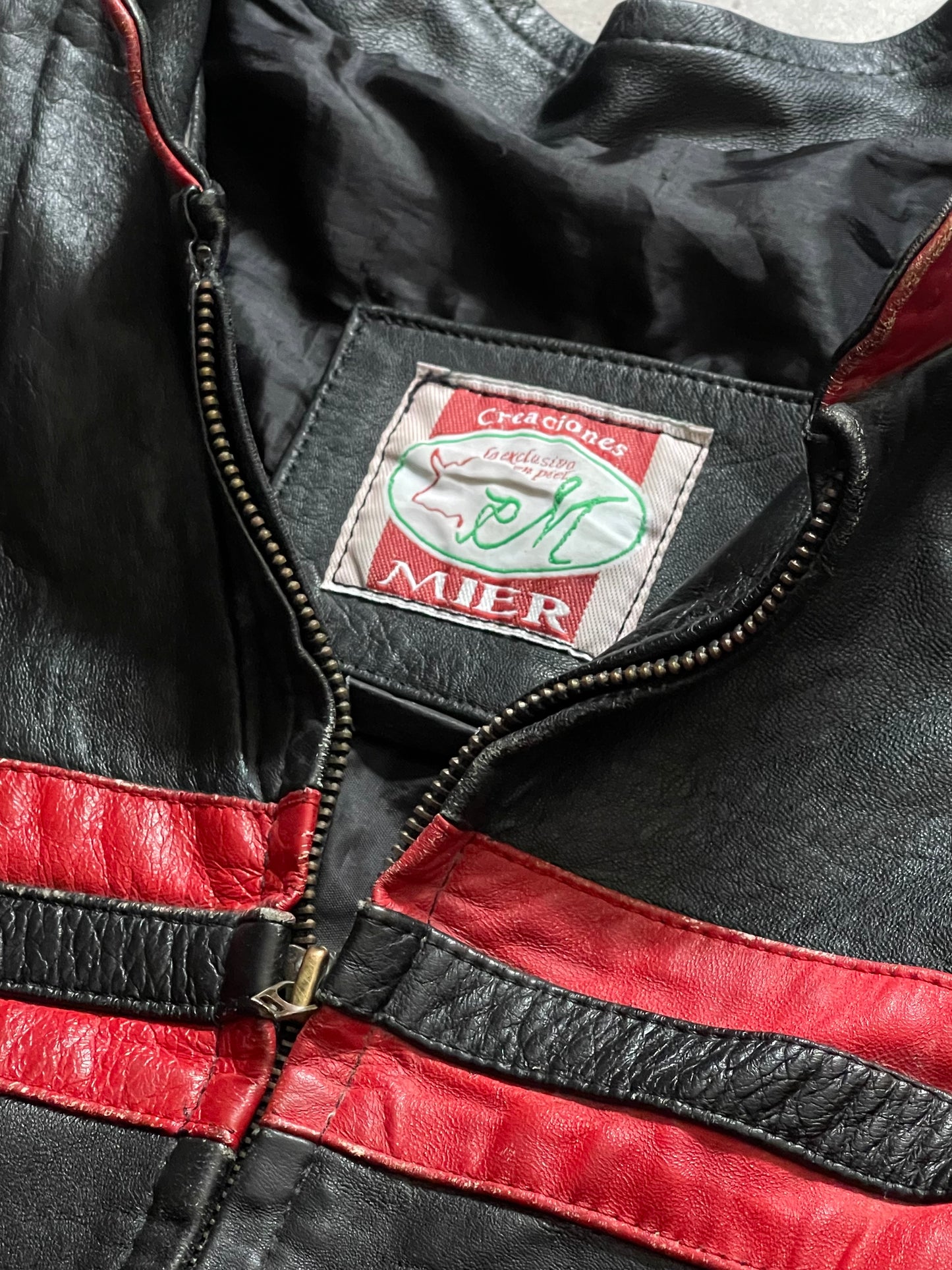 GENUINE LEATHER BIKER BLACK (L)