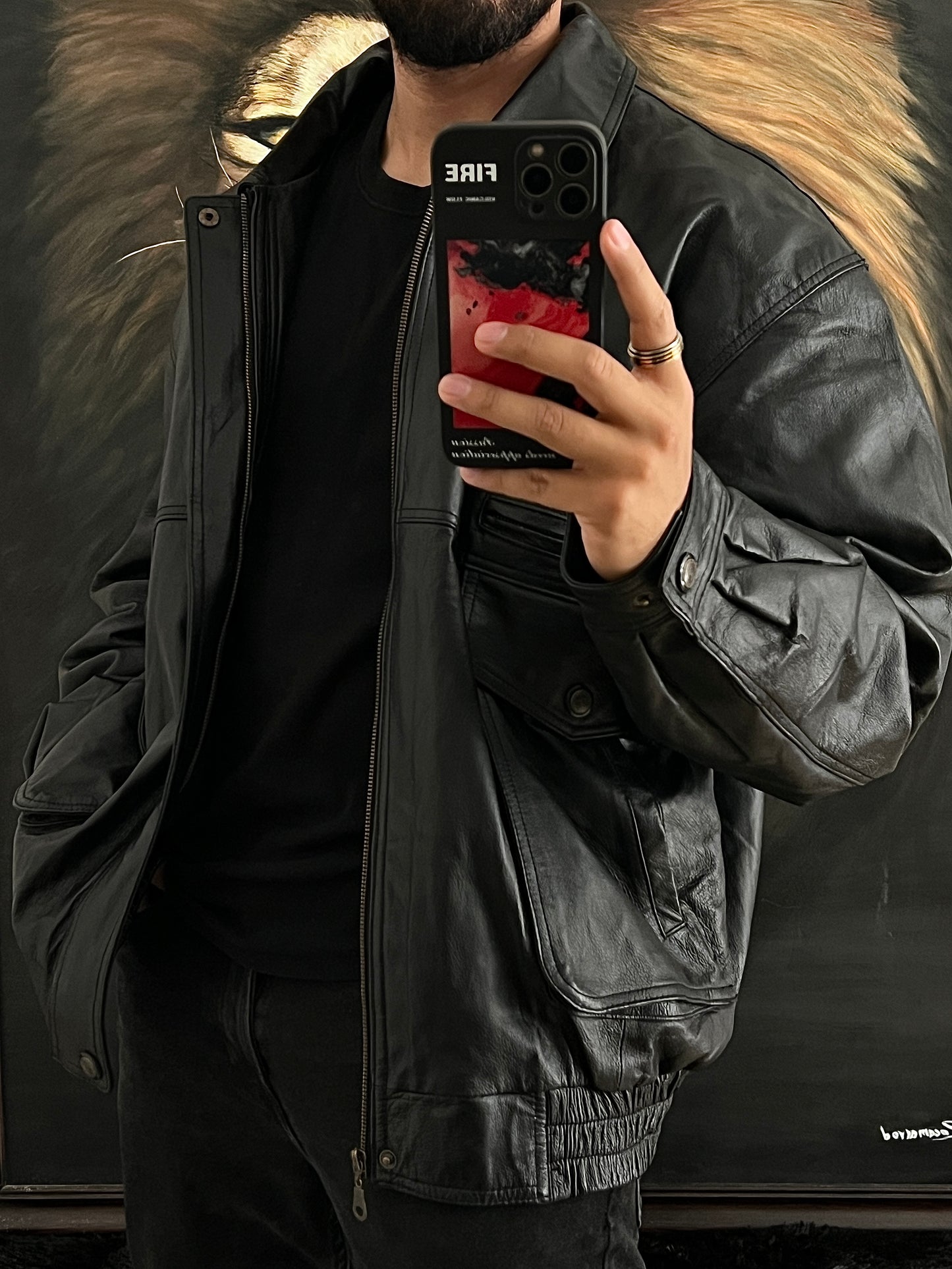 Bomber Jacket 100% Leather (2XL)