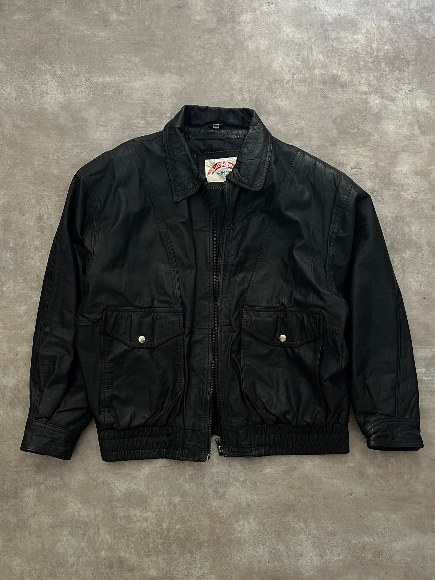 Vintage Leather bomber jacket (L)