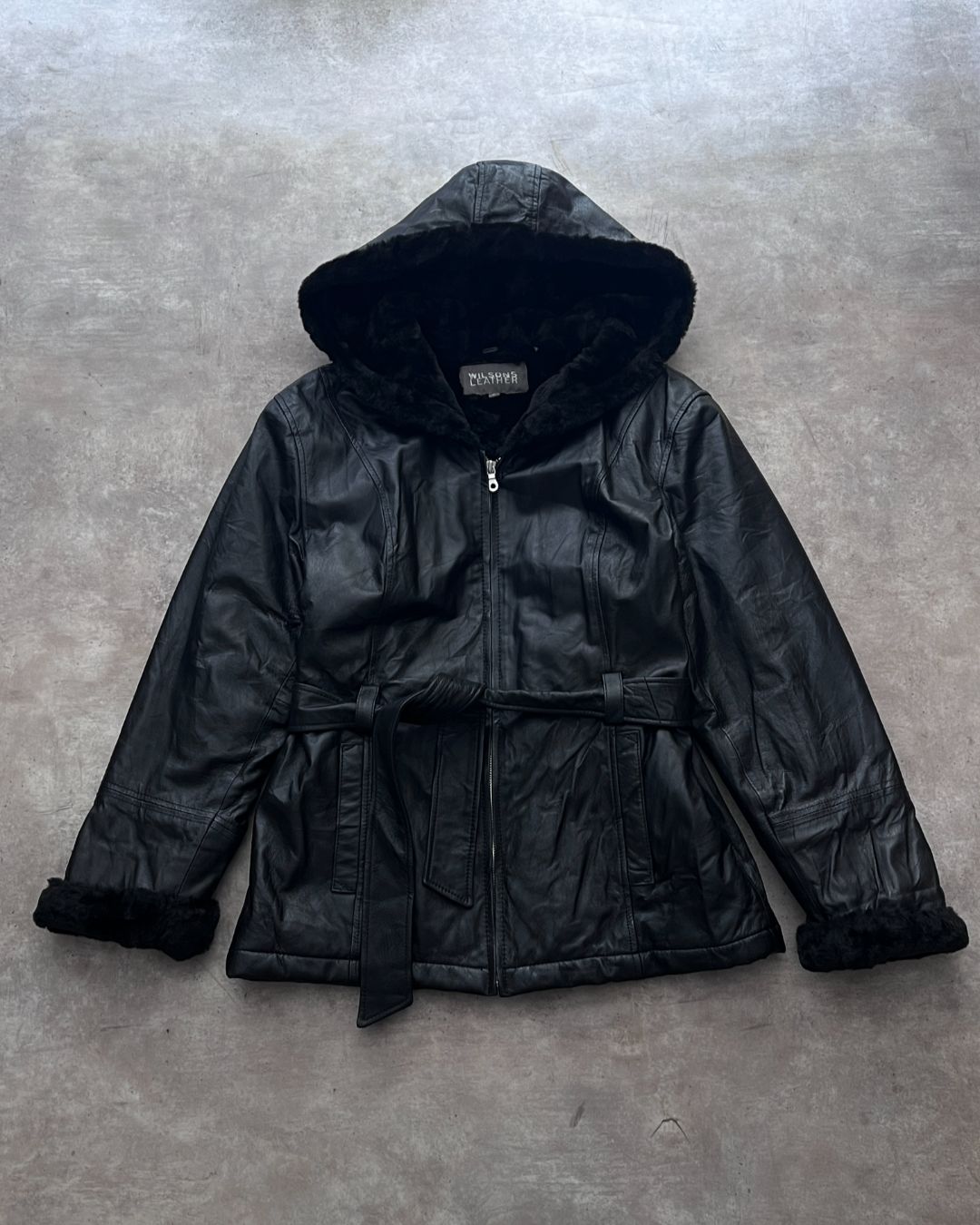 BLACK LEATHER GABARDINE (M)