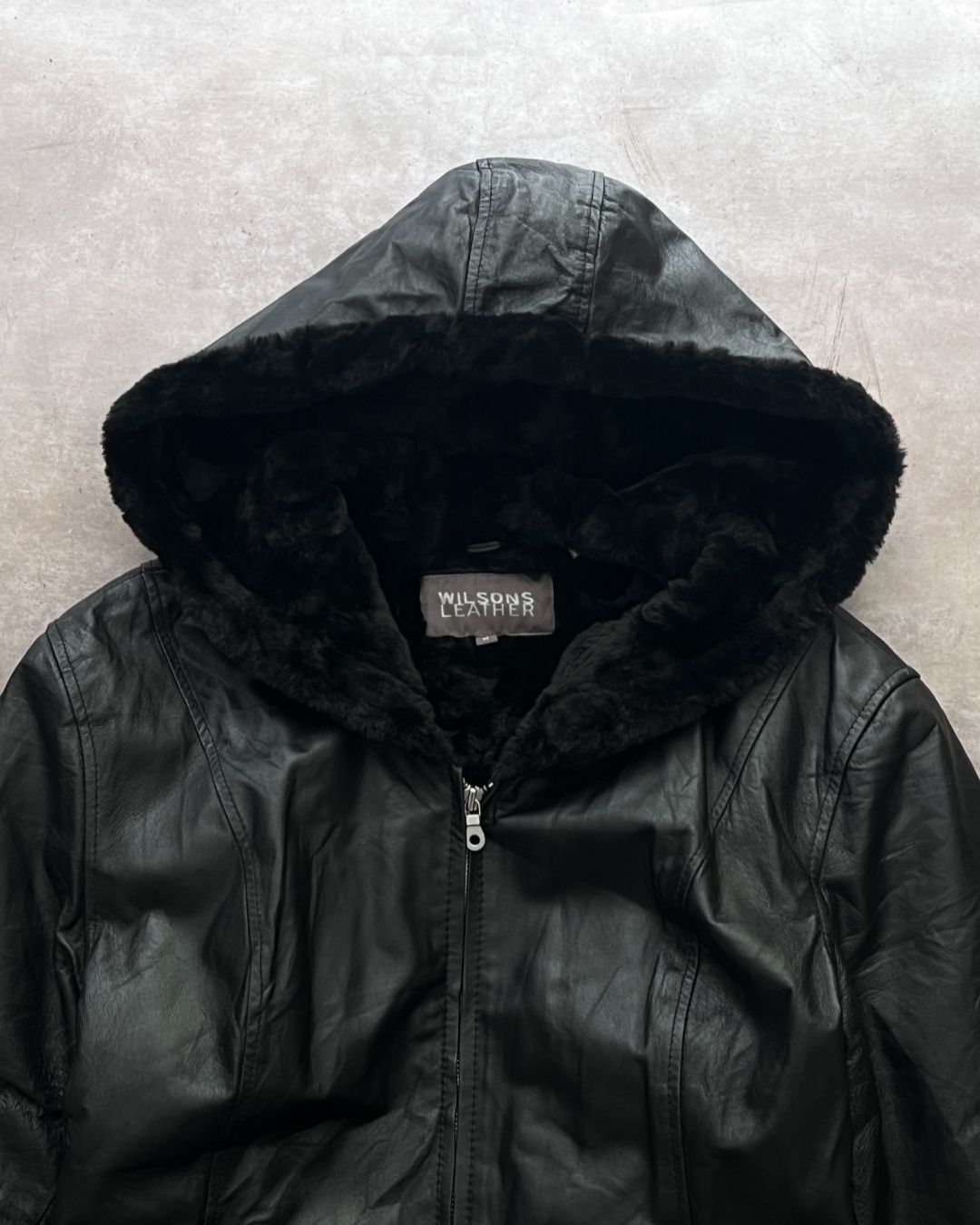 BLACK LEATHER GABARDINE (M)