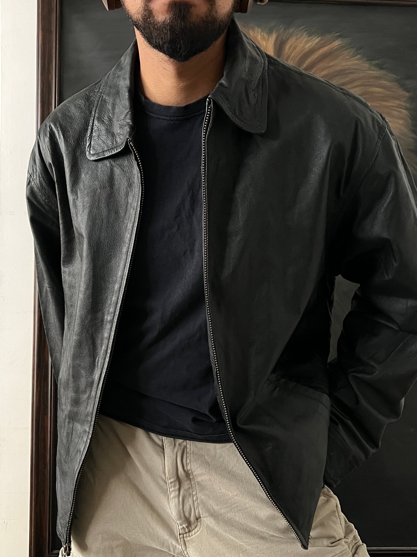 Leather Black Jacket (XL)