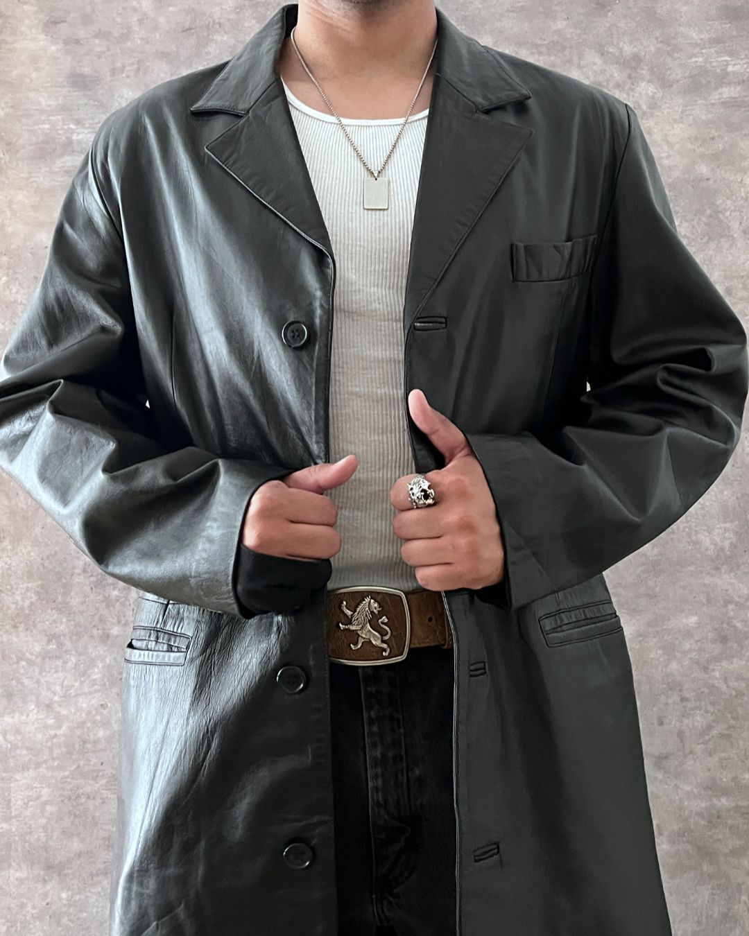 GABARDINA DE PIEL ITALIANA (L)
