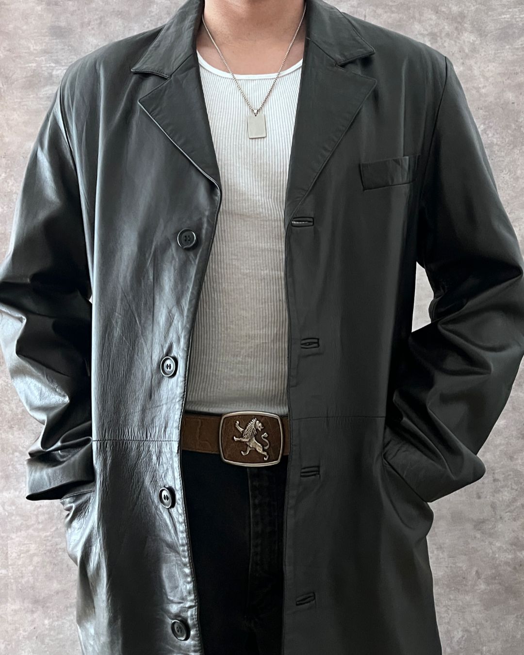 GABARDINA DE PIEL ITALIANA (L)