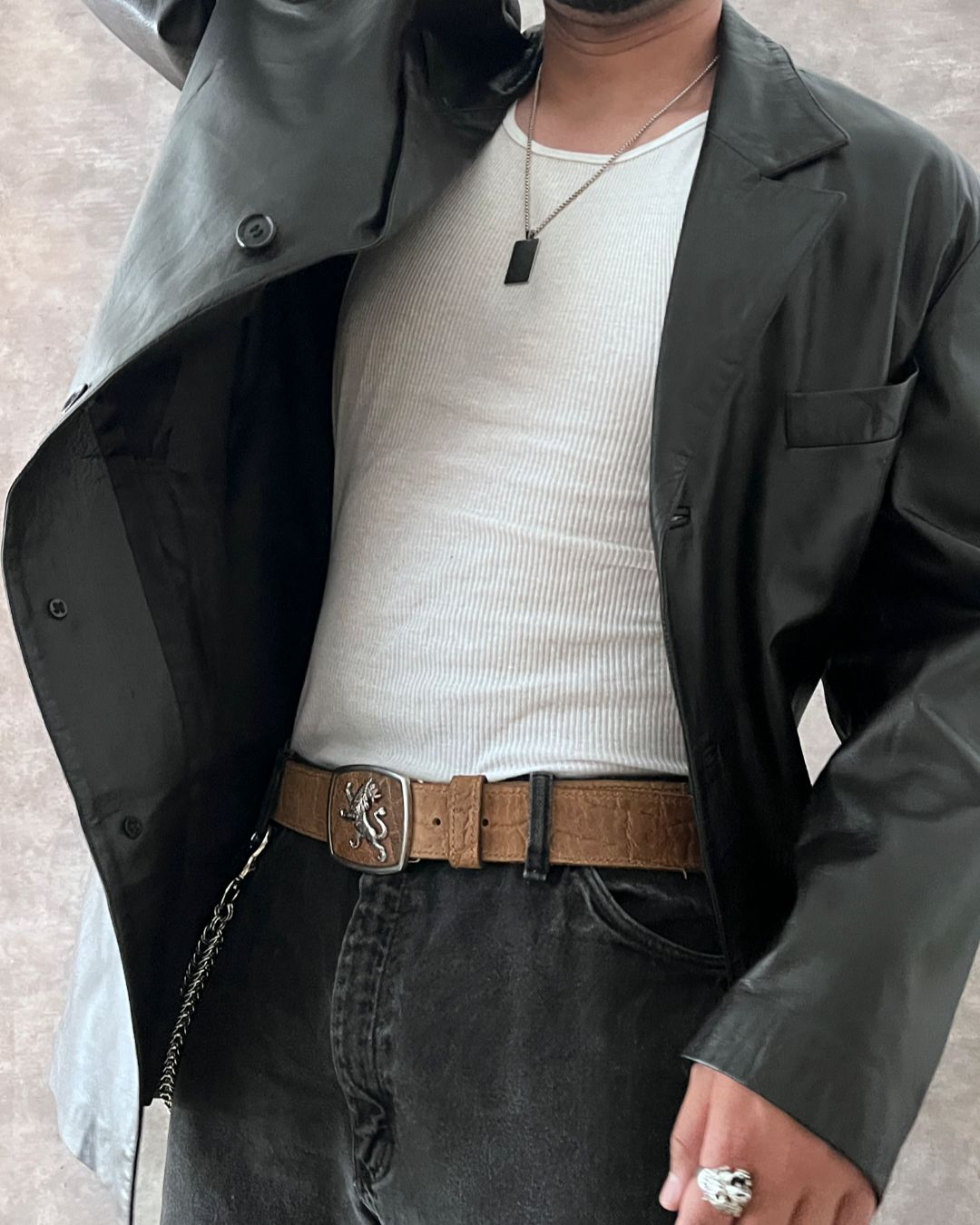 GABARDINA DE PIEL ITALIANA (L)