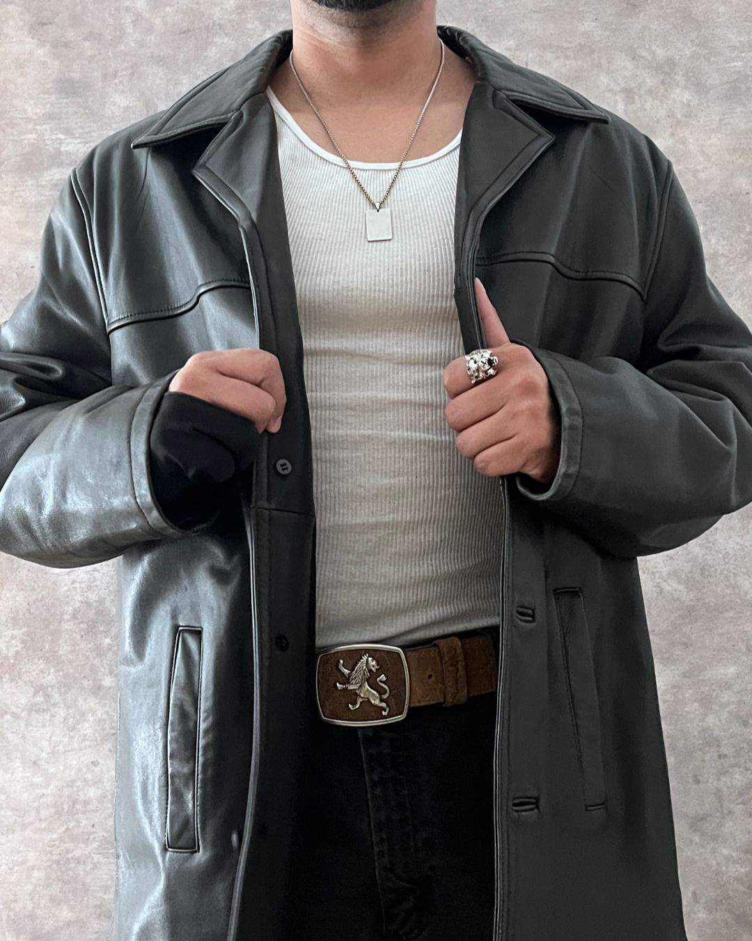 GABARDINA GUESS REAL LEATHER (2XL)