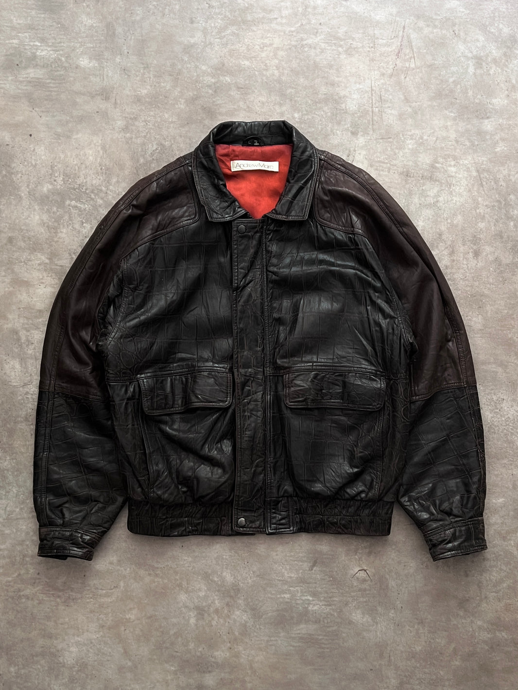 Vintage Leather Serpent Jacket (L)