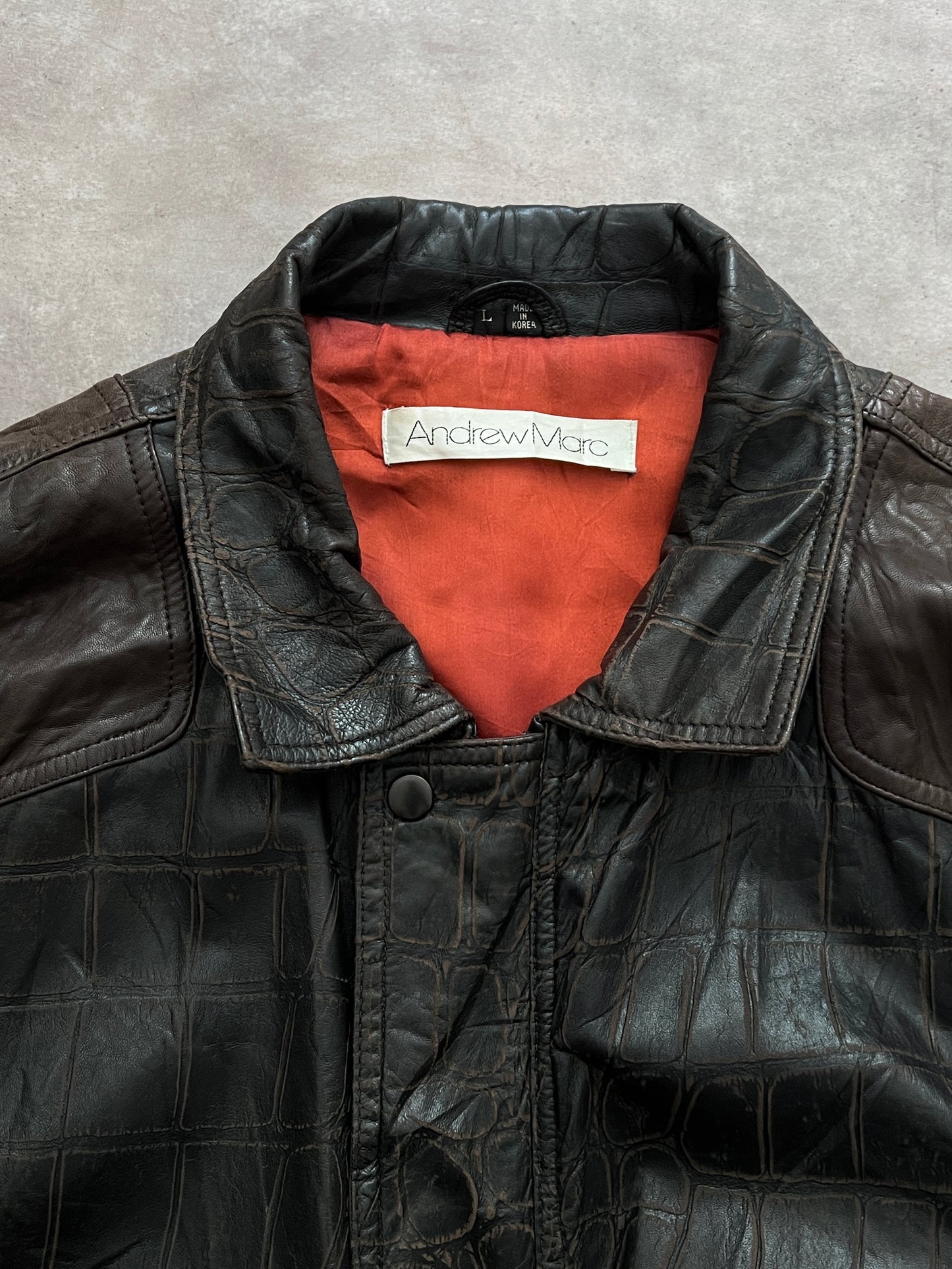 Vintage Leather Serpent Jacket (L)