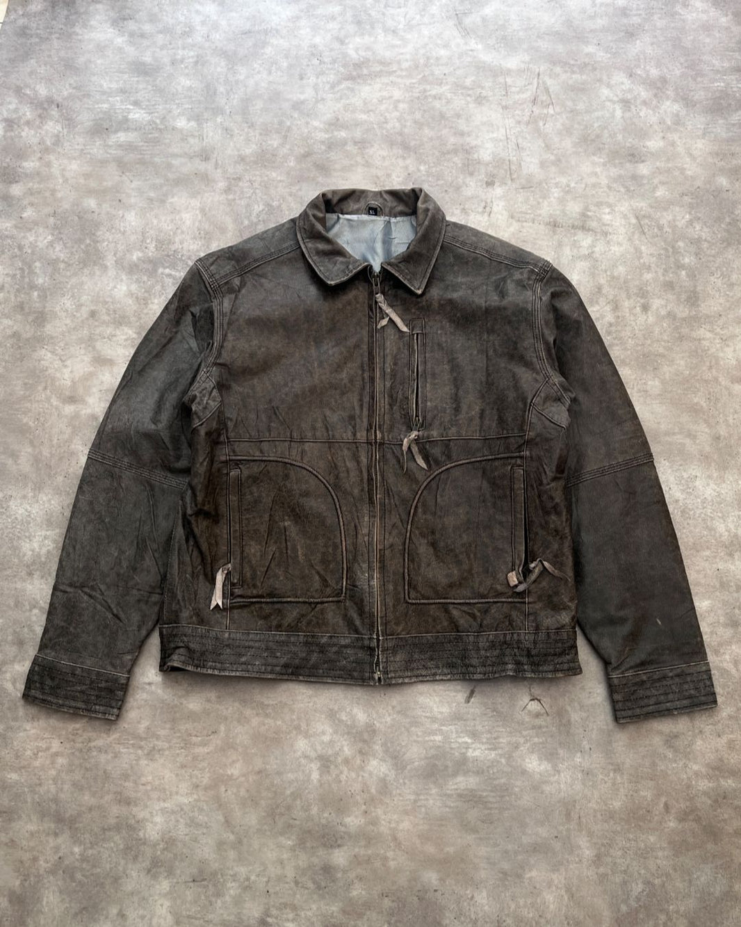 LEATHER BOMBER JACKET (XL)