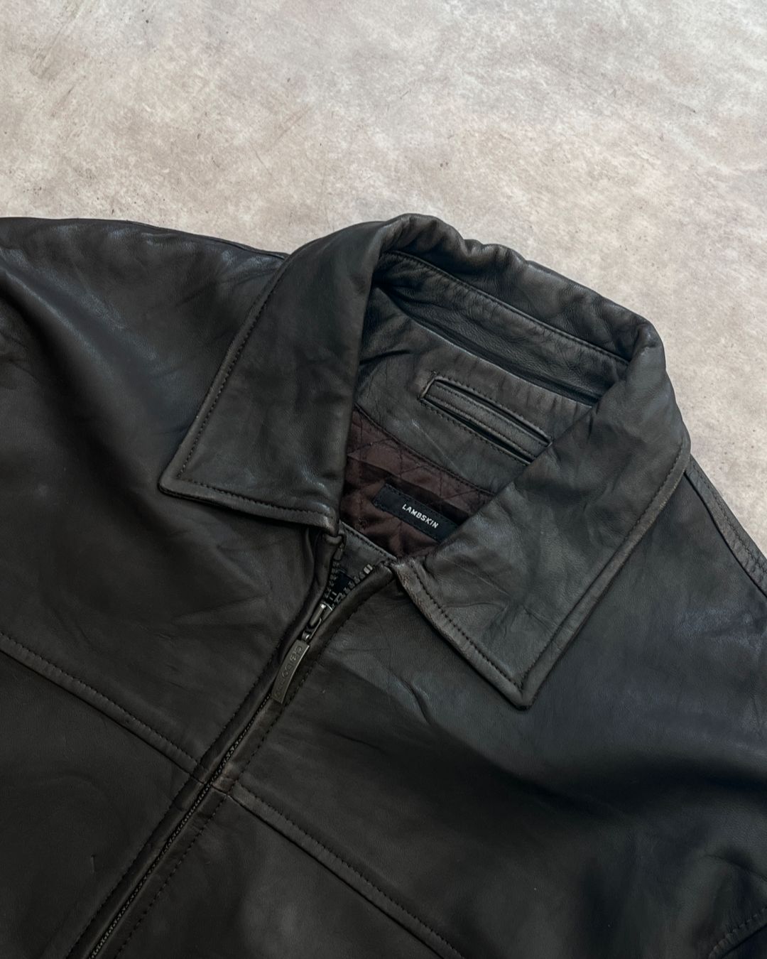 LAMBSKIN LEATHER JACKET (L)