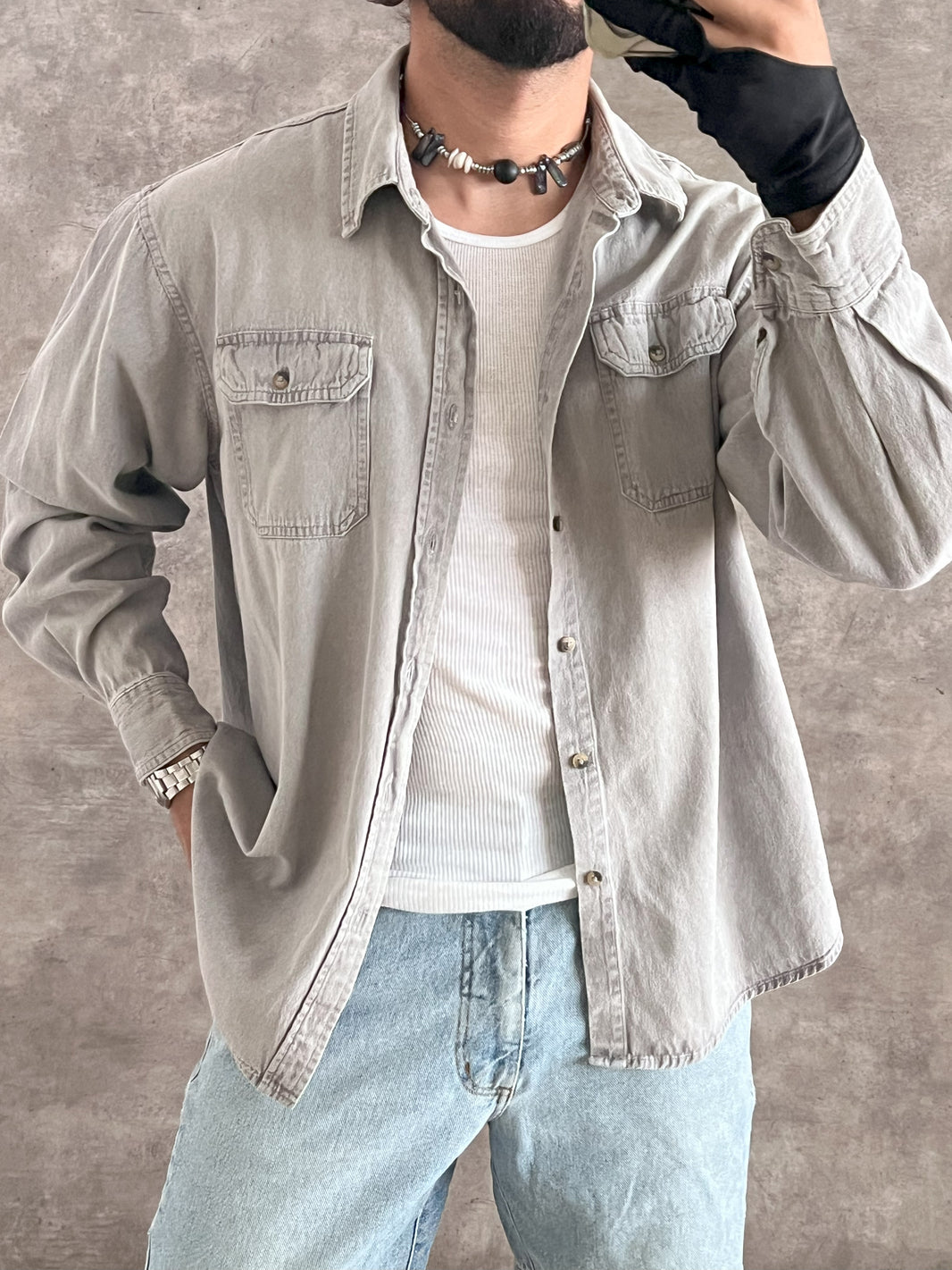 Workwear / Grey shirt Wrangler 2 (XL)