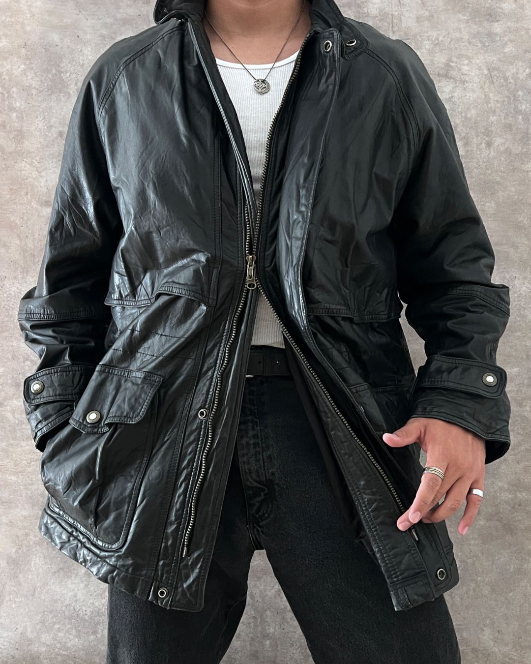 GABARDINA DE PIEL VAMP (XL)