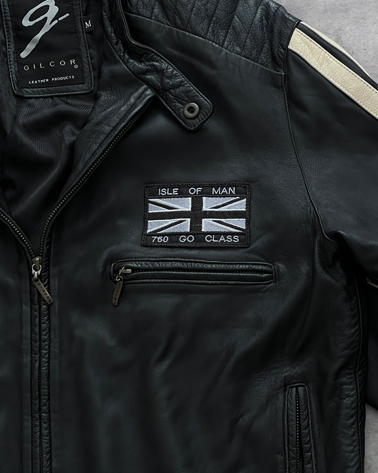 Retro Leather Jacket ISLE OF MAN (M)