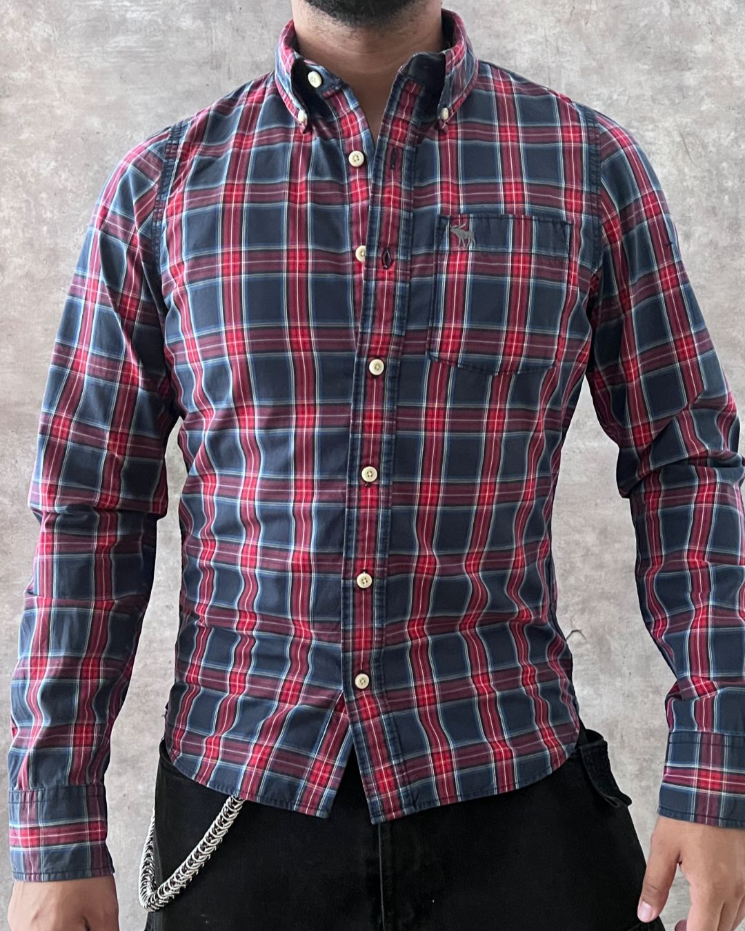 ABERCROMBIE PLAID SHIRT (M)