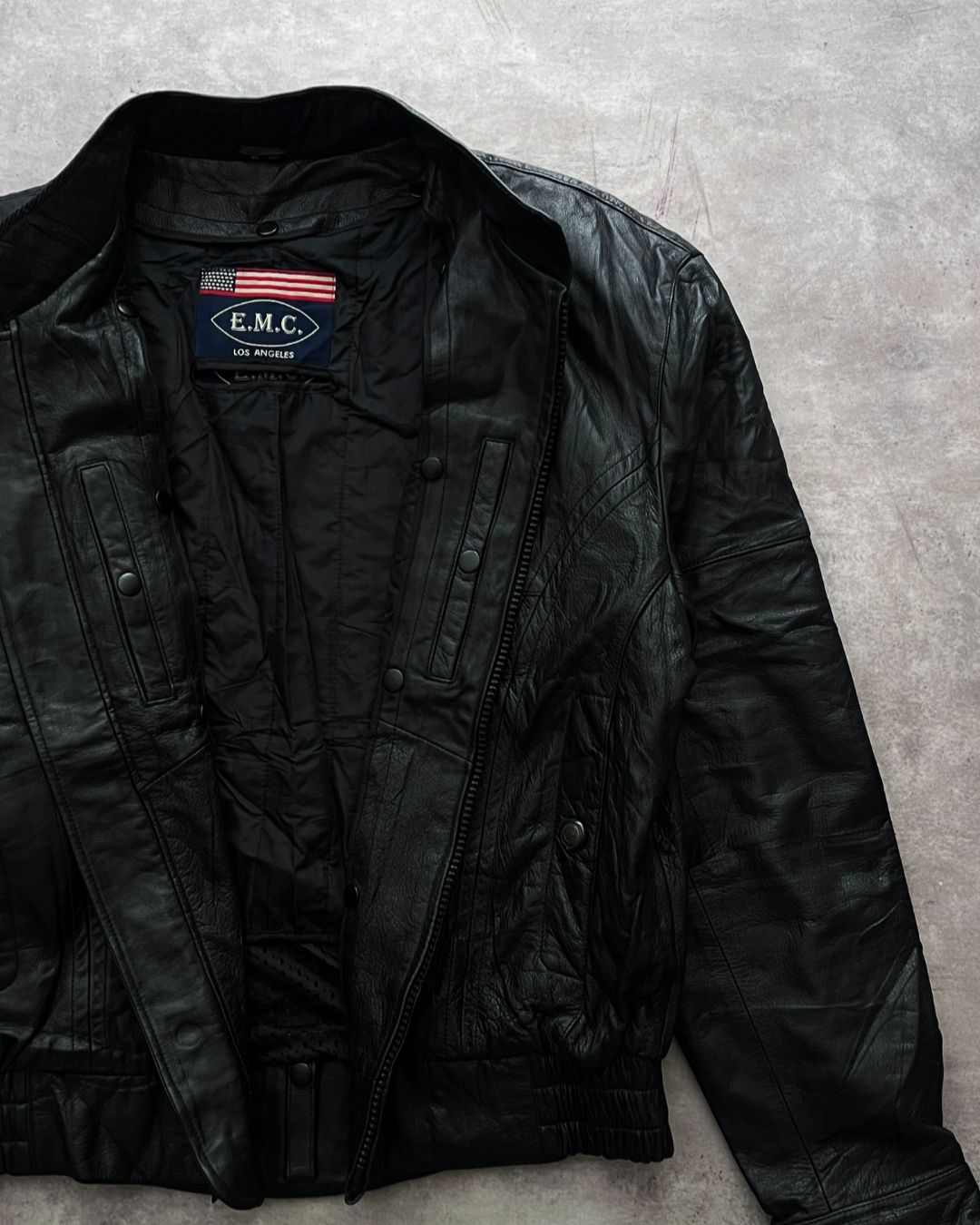 BLACK LEATHER JACKT RIDER (M)