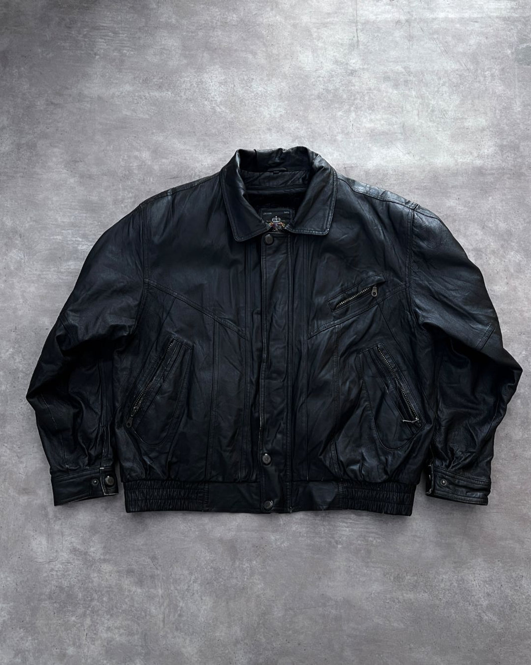 LEATHER BLACK JACKT (L)