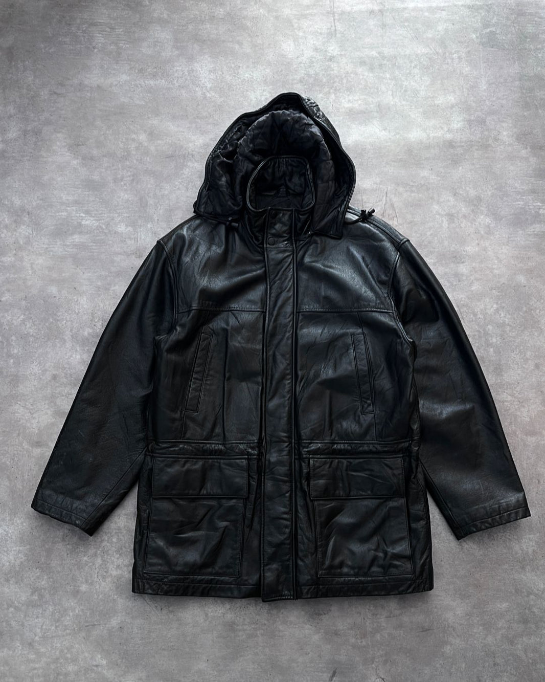 HUNTER BLCK LEATHER JACKT (M)