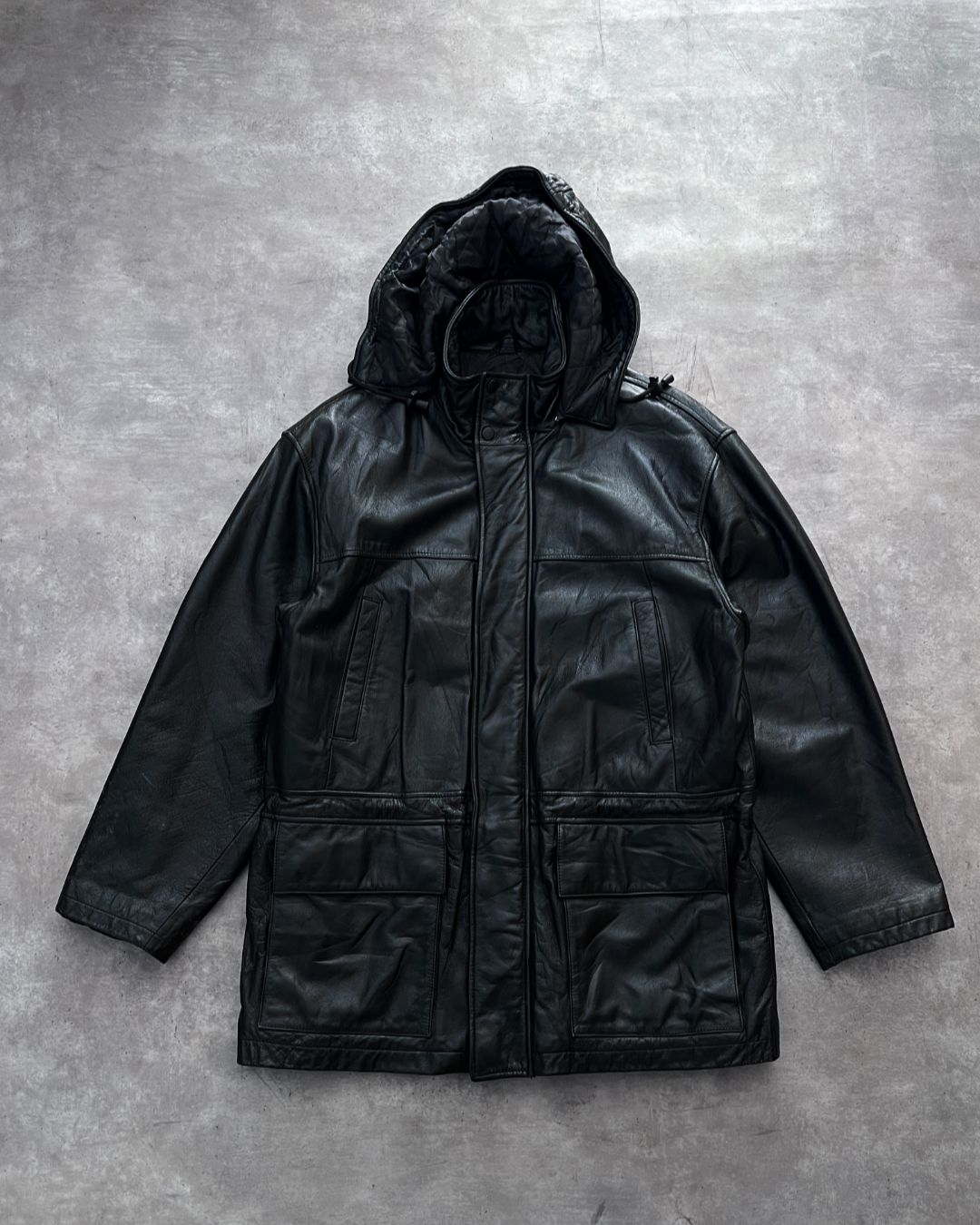 HUNTER BLCK LEATHER JACKT (M)