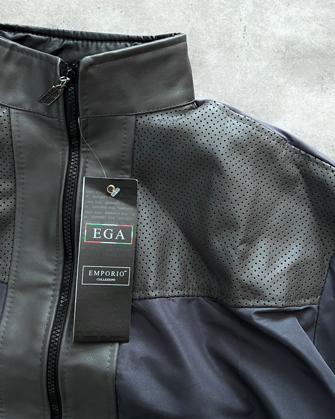 EMPORIO GREY LEATHER JACKT (S/M)