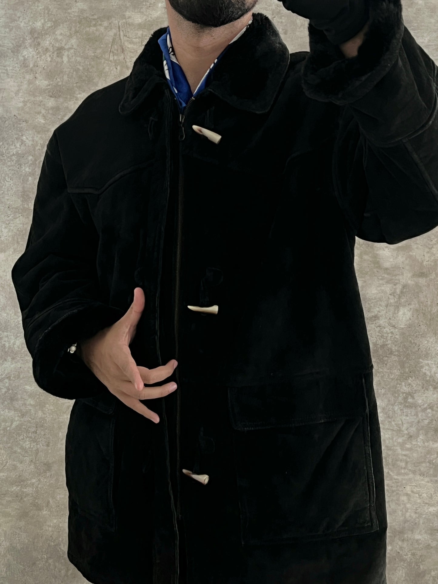Leather Faux Fur Jacket (L)