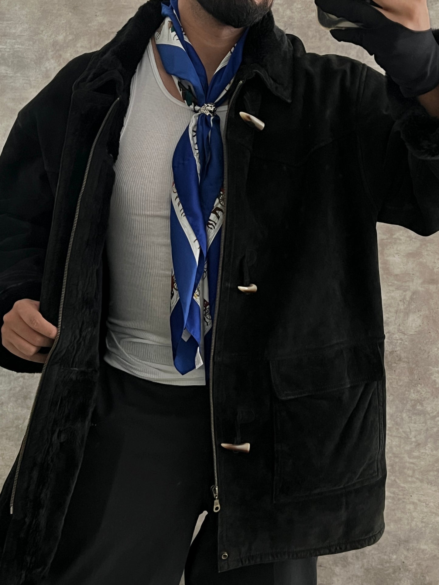 Leather Faux Fur Jacket (L)