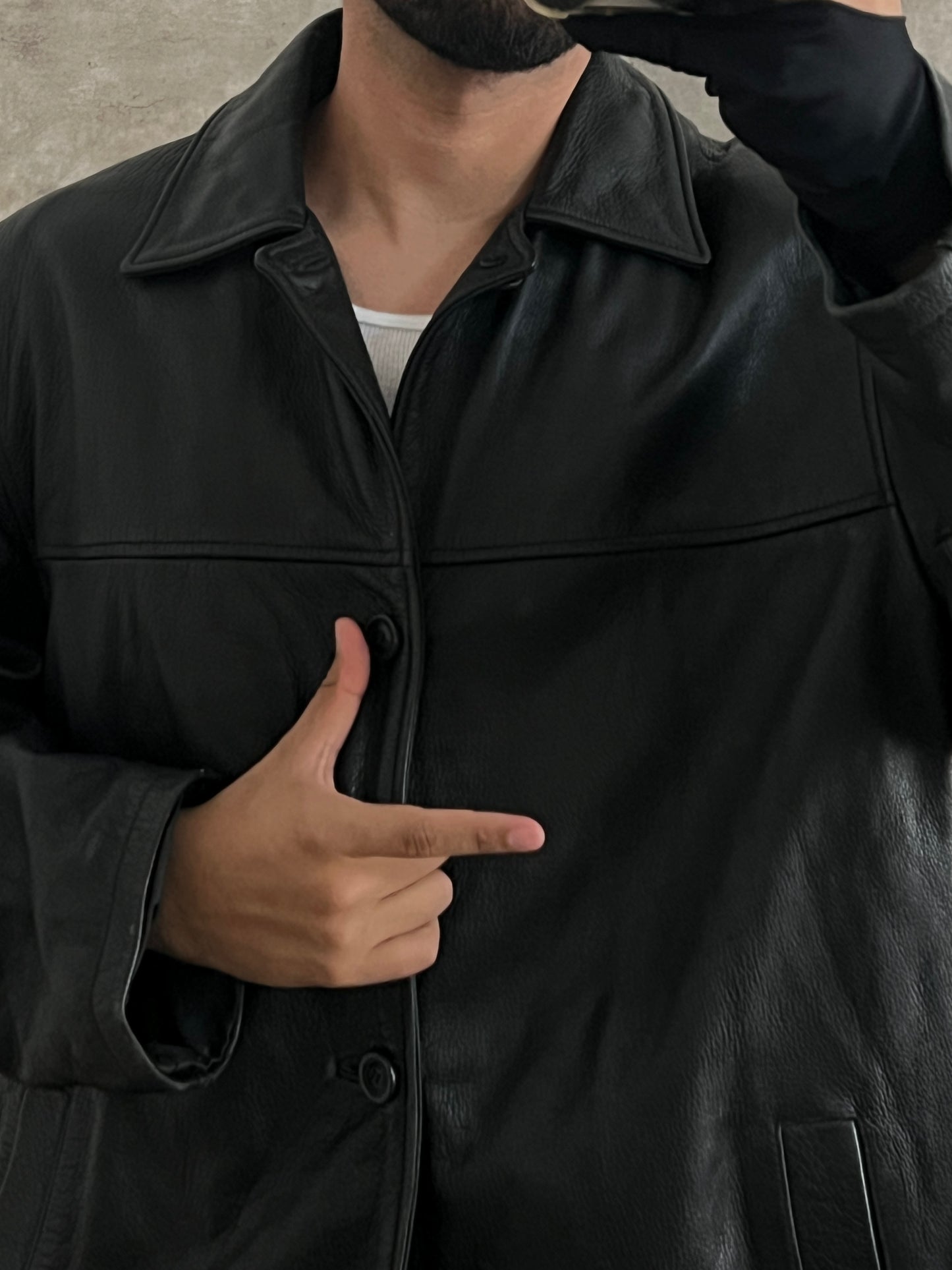 Gabardina de piel (XL)